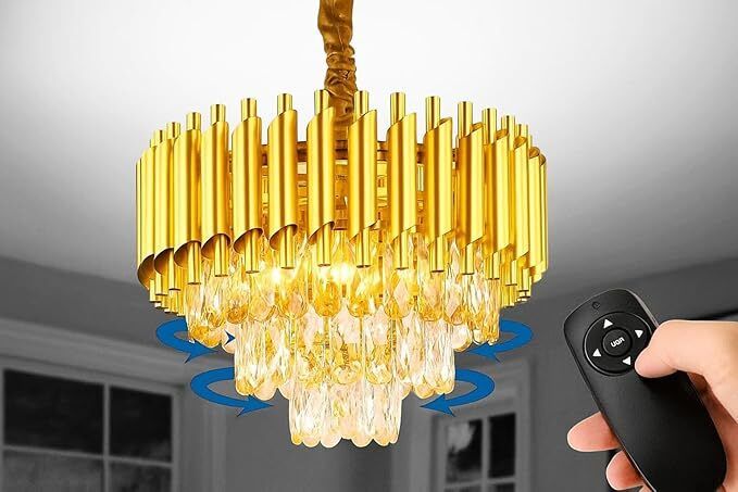 300mm gold Bluetooth Remote Control Moving Chandelier @8 Chandelier Ceiling Lamp-image-31
