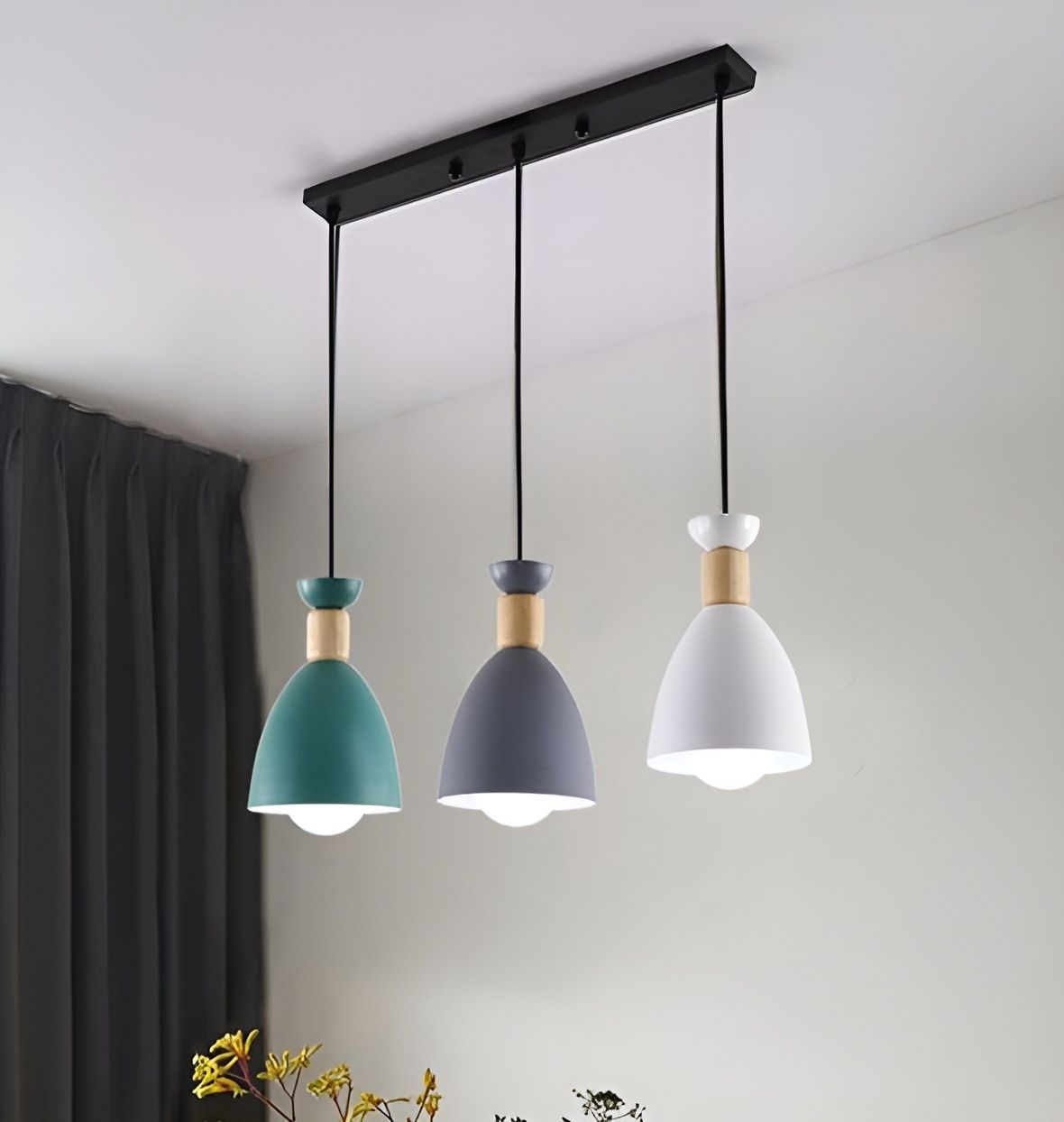 GLOMZY Aluminium Multi Linear 3Hanging Lamp, With Bulb (Pack of 1) Ceiling Light Ceiling Lamp-picture-37