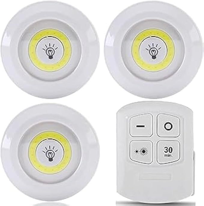 varsug traders LED Under Cabinet Light -Set of 3 Battery-Powered LED Lights with Remote Control Ceiling Light Ceiling Lamp-picture-21