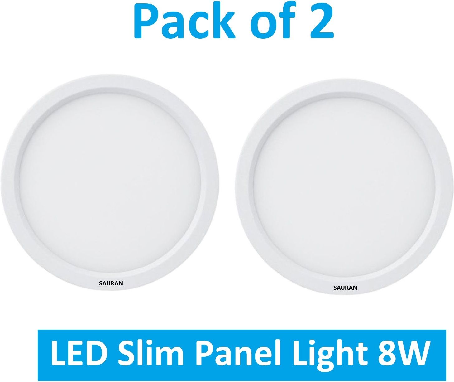 sauran Pack of 2 Round LED Slim Panel Natural White Light 8W LSP 1.2 (With Warranty) Ceiling Light Ceiling Lamp-picture-6