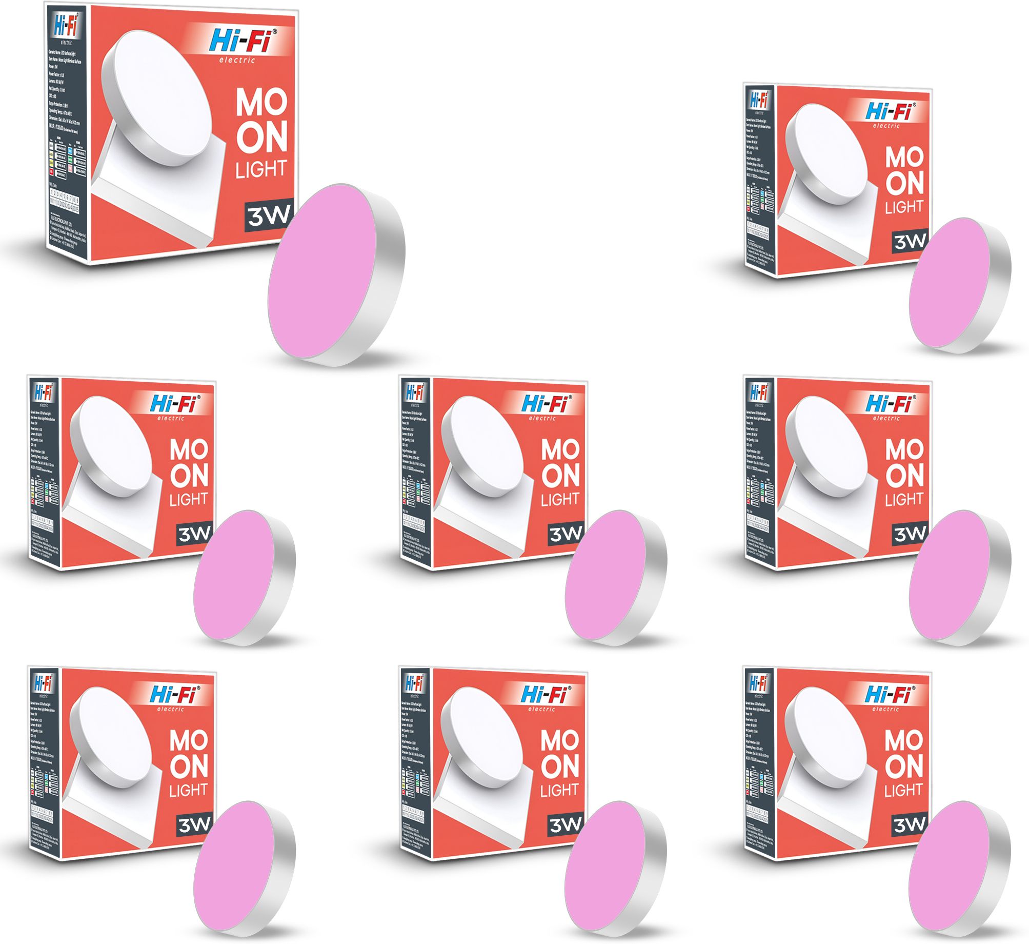 Moonlight 3W Rimless LED Surface Panel Round Light|240 Lumens|Pink Light Ceiling Light Ceiling Lamp-image-40