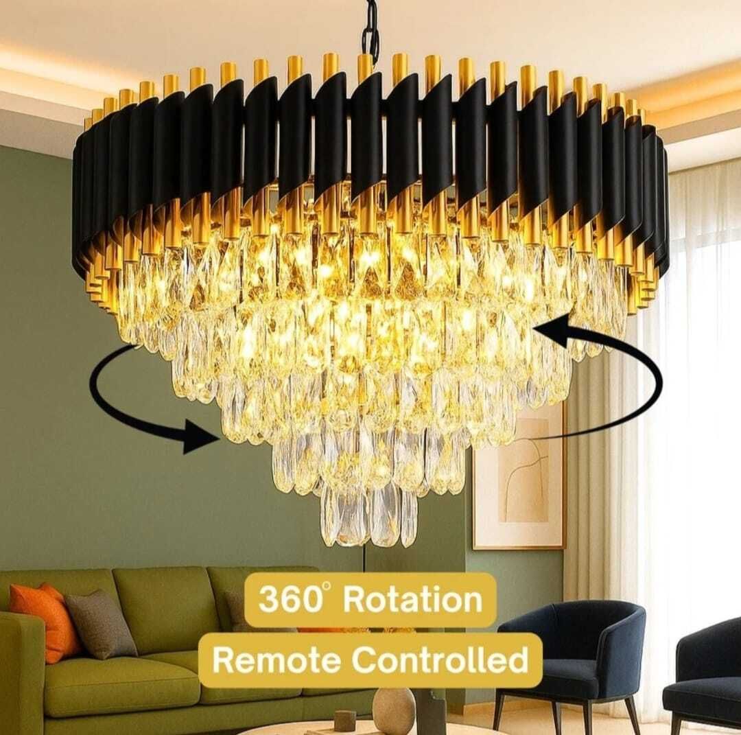 msm 500MM Black Gold Moving chandelier Whith Bluetooth Speaker And RGB Colors Chandelier Ceiling Lamp-picture-13