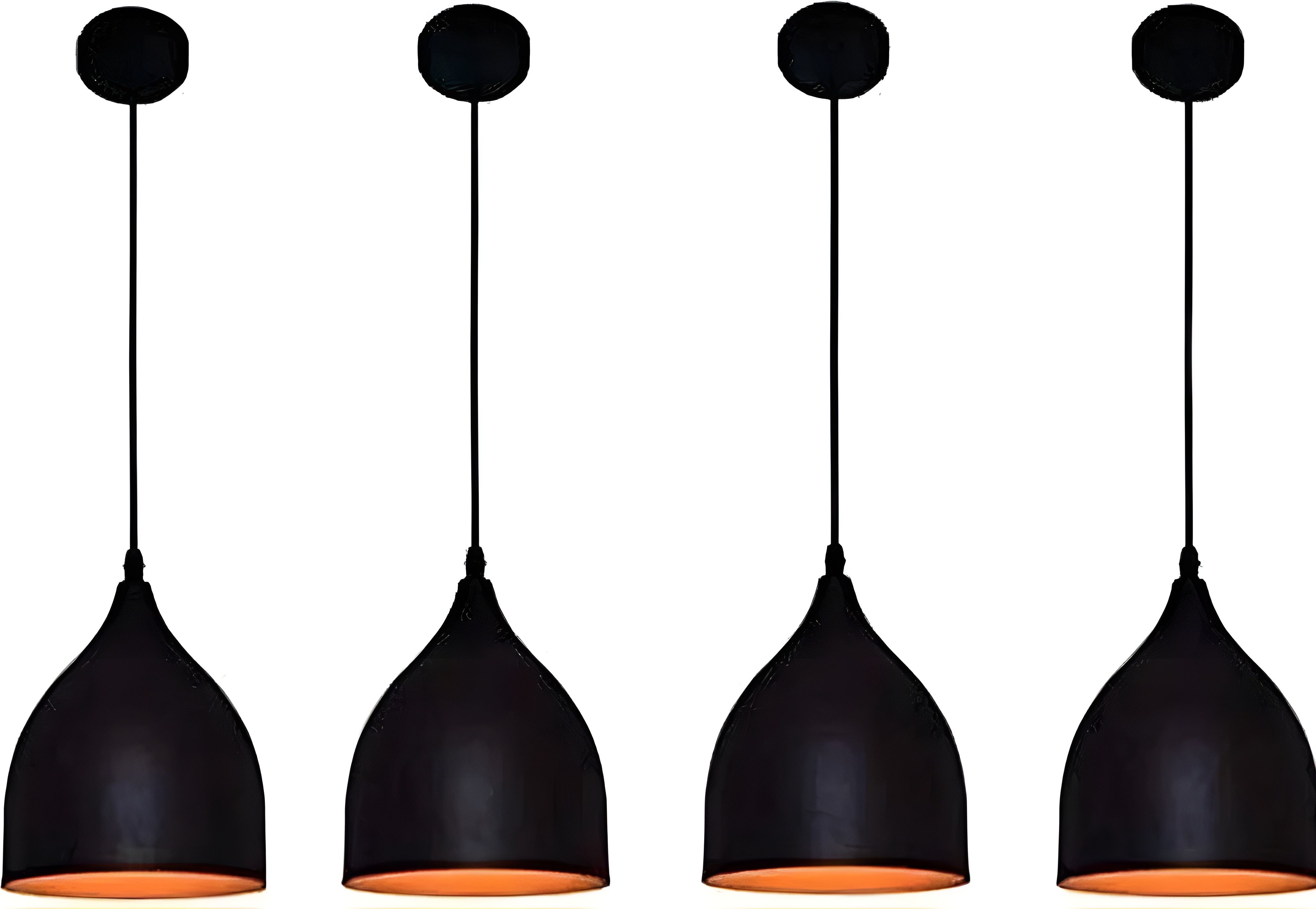 GLOMZY 6 Inch Aluminium Black Pendant Ceiling Light without Bulb (Pack of 4) Ceiling Light Ceiling Lamp-picture-24