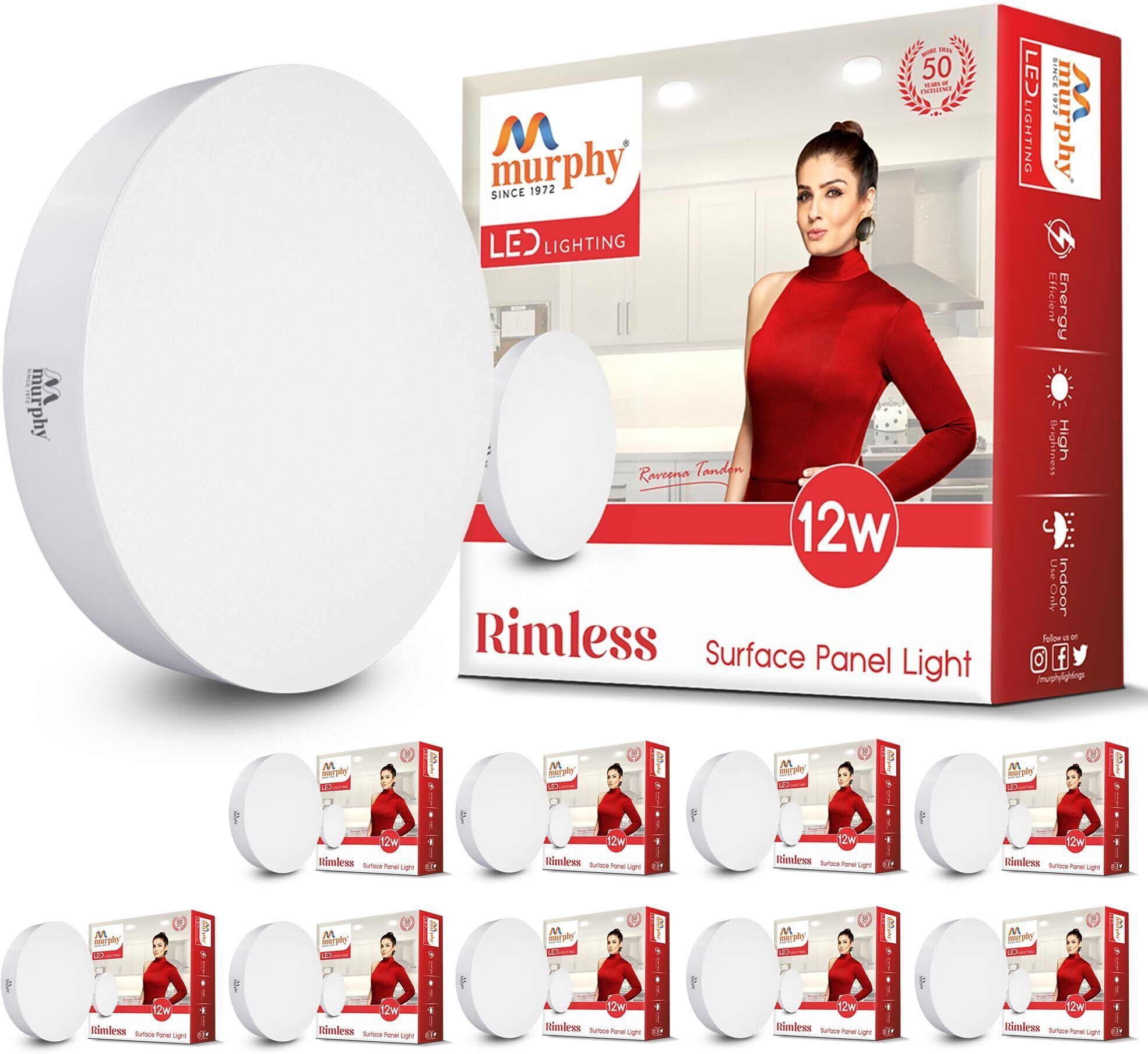 12-Watt Borderless Round LED Surface Mount Panel Light (Cool White, Pack of 10) Ceiling Light Ceiling Lamp-image-40