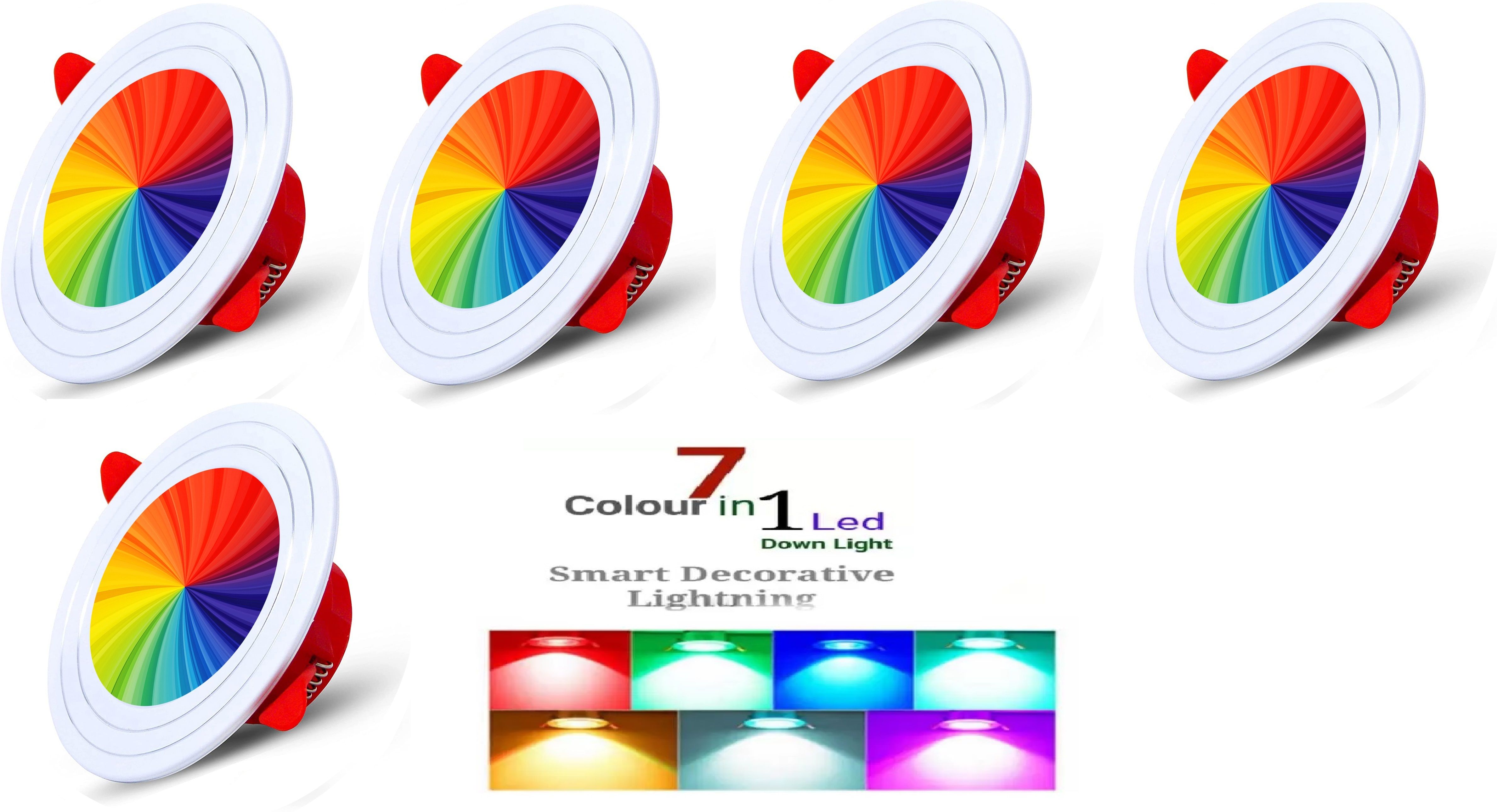 10W 7 Color in 1 Ceiling Light Pack of 5 Recessed Ceiling Lamp-image-43