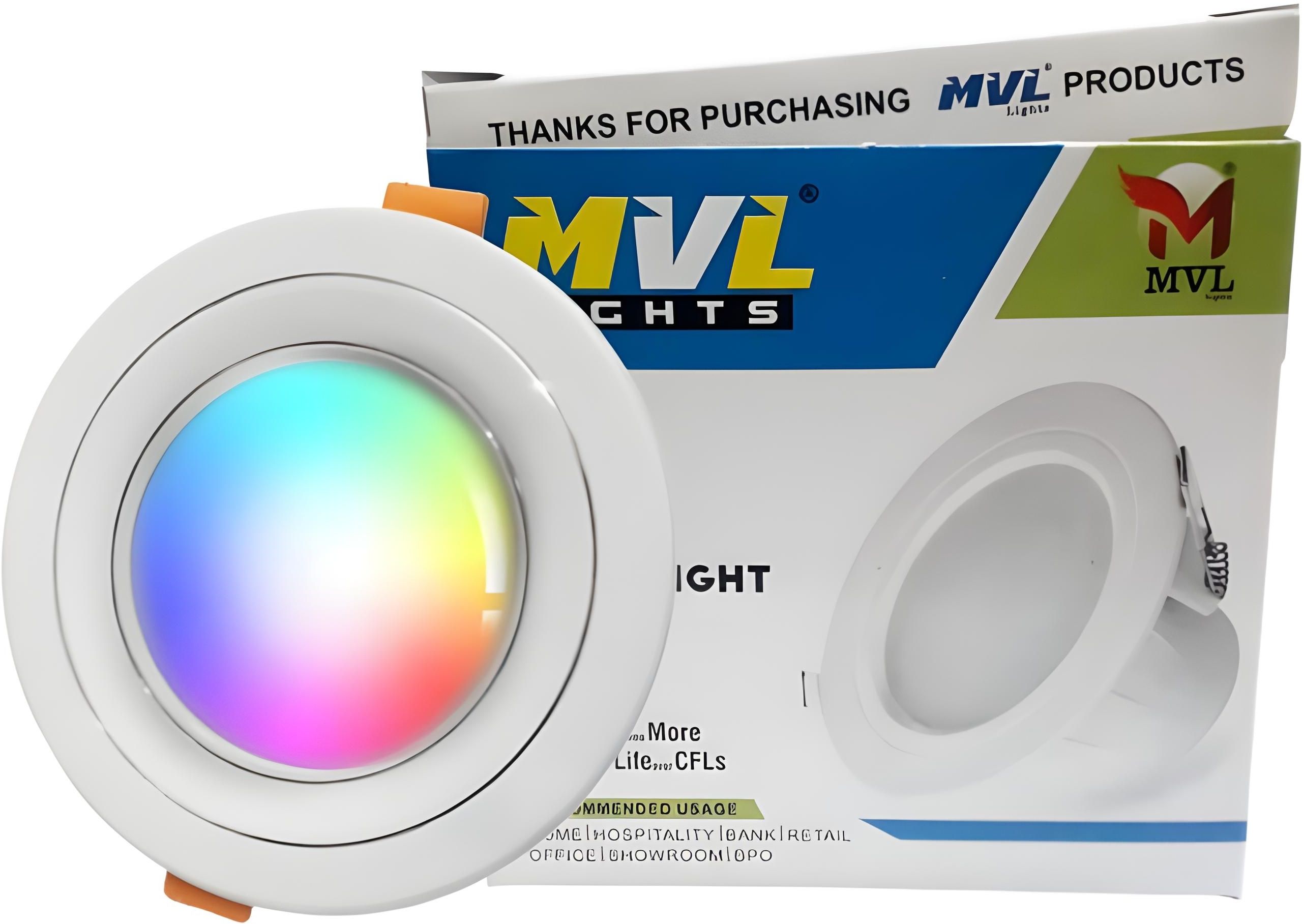 mvl 9W 7-in-1 Roun LED Conceal Panel Down Light Colour Changing Light (Red/Blue/Pink/Green/Yellow/Sky-blue/White, Pack of 1) Recessed Ceiling Lamp-picture-21