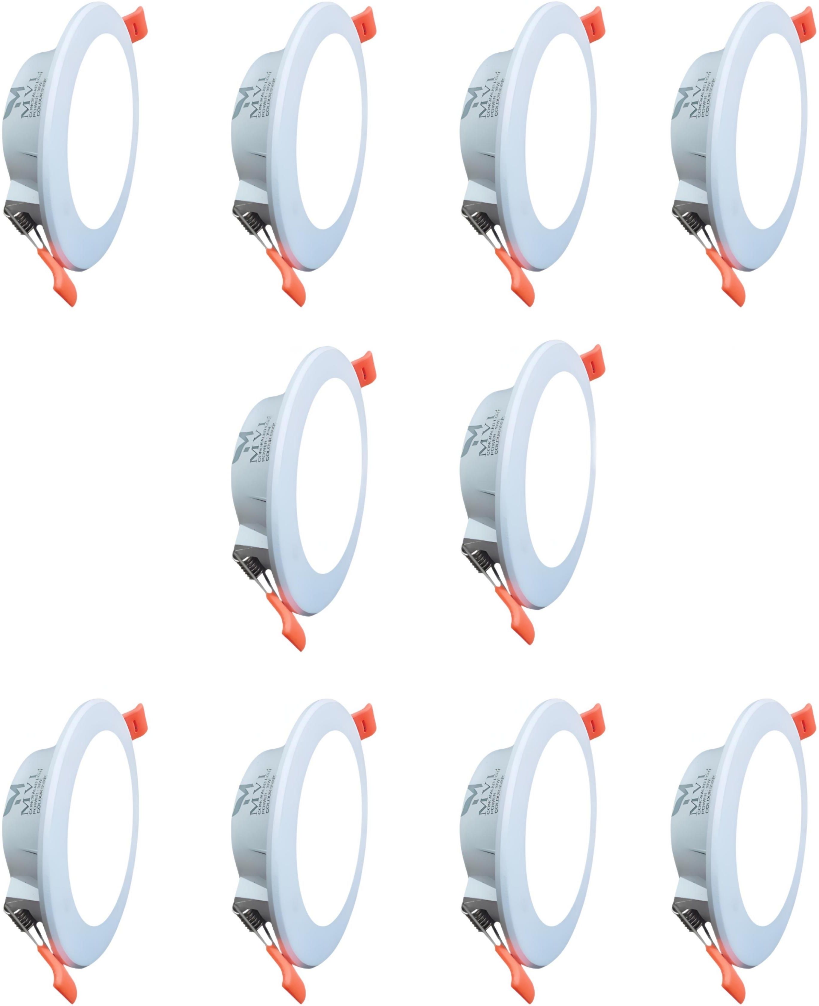 Maxa 10-Watts Round Led Panel Conceal Down Light White Pack of 10 Ceiling Light Ceiling Lamp