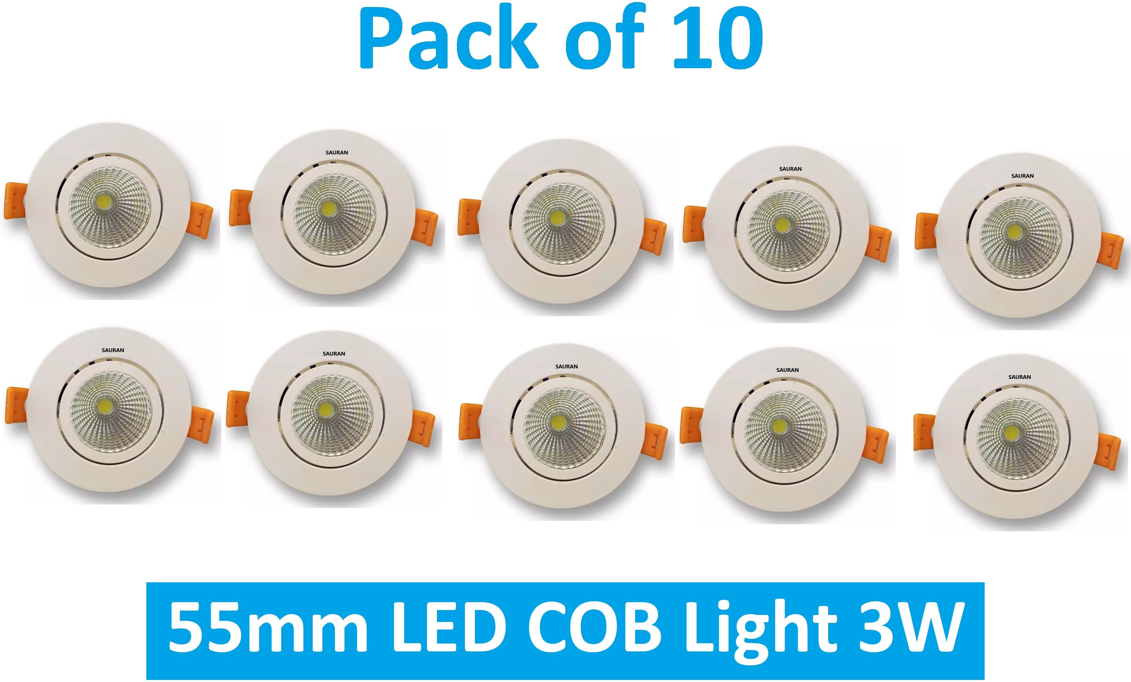 sauran Pack of 10 55mm LED COB Pure White Light 3W LEC10.4 (With Warranty) Ceiling Light Ceiling Lamp-picture-39