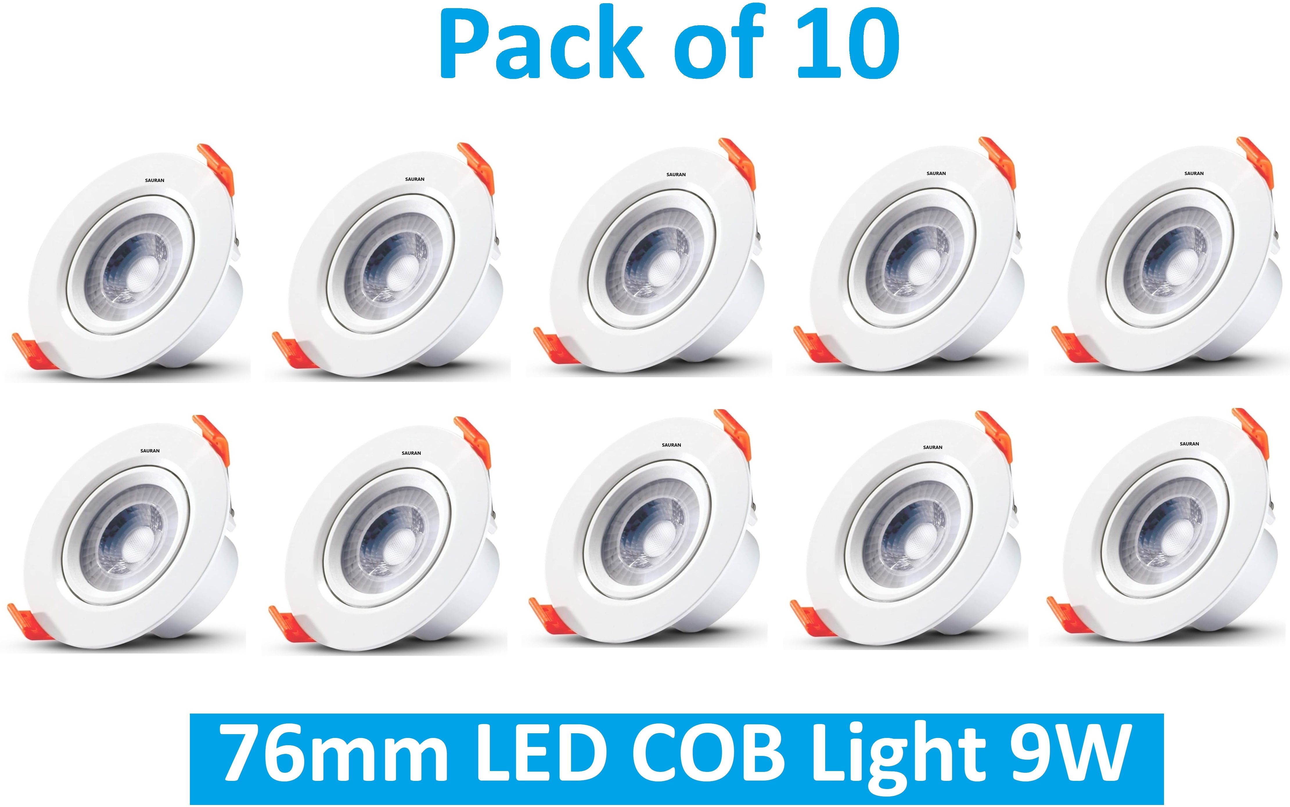 sauran Pack of 10 76mm LED COB Pure White Light 9W LEC18.4 (With Warranty) Ceiling Light Ceiling Lamp-picture-16