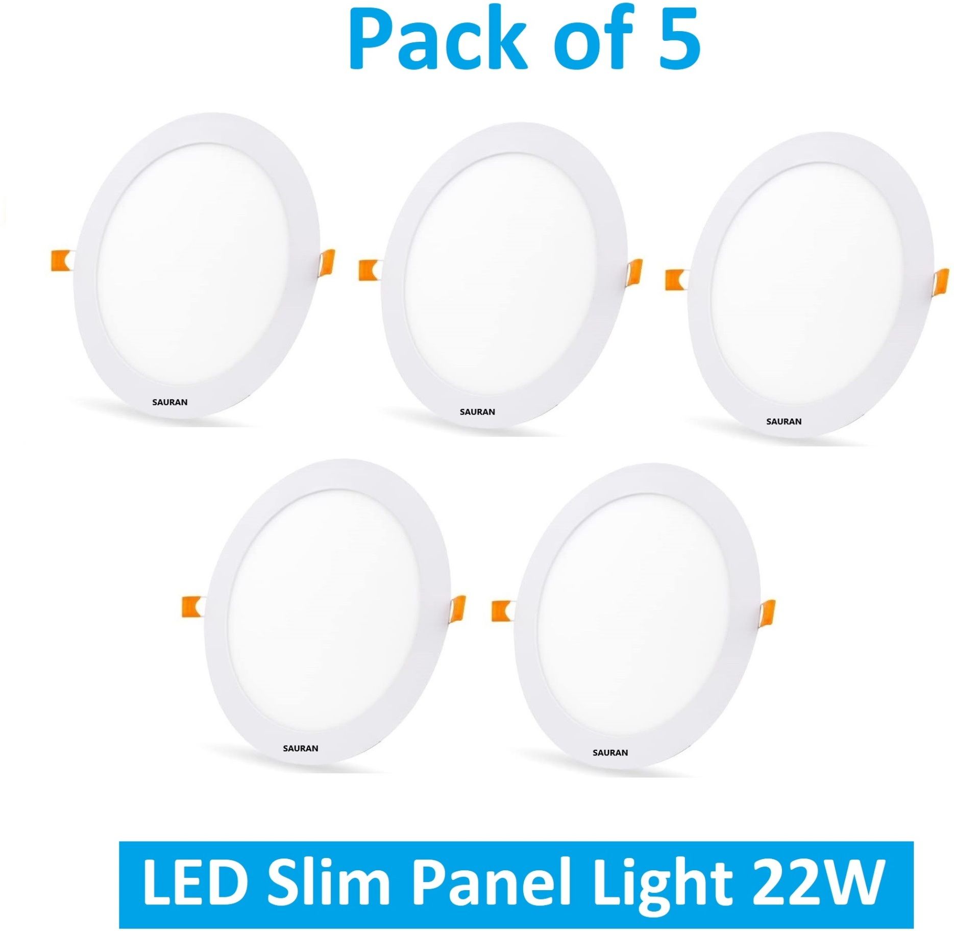 sauran Pack of 5 Round LED Slim Panel Natural White Light 22W LSP 27.3 (With Warranty) Ceiling Light Ceiling Lamp-picture-21