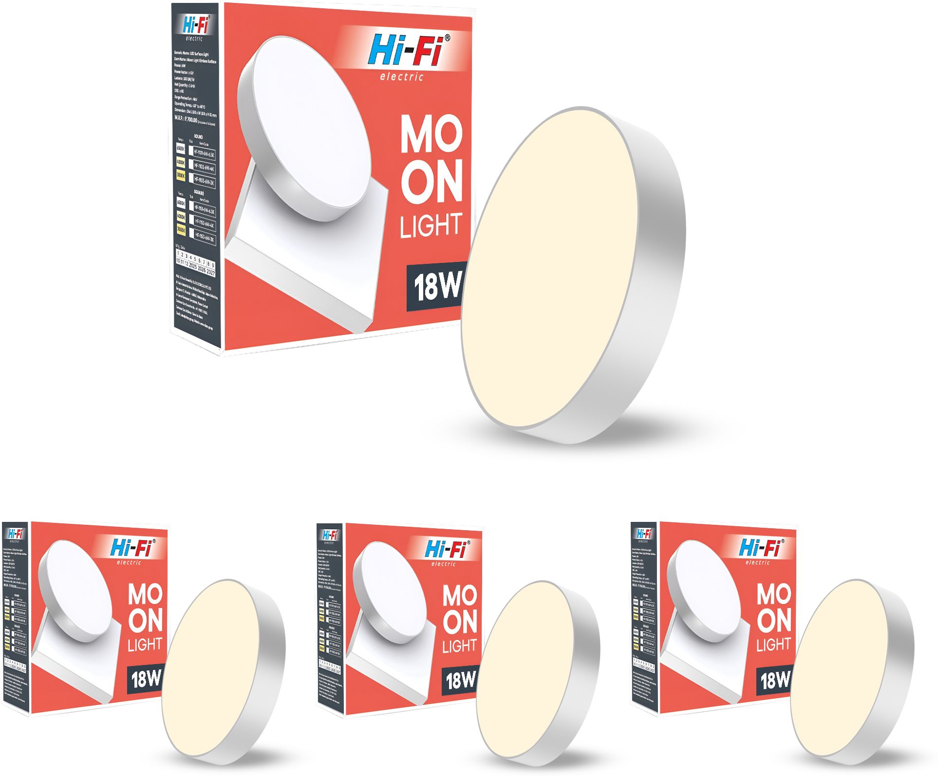 hi-fi Moonlight 18W Rimless LED Surface Panel Round Light|1800 Lumens|Warm White Light Ceiling Light Ceiling Lamp-picture-40