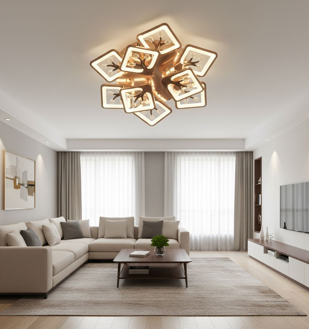 Jhumer-coffee-3in1 Color Changing Remote control and Bluetooth speaker inbuilt Chandelier Ceiling Lamp-image-37