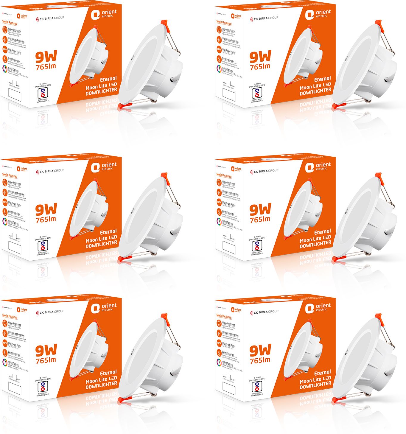 Downlighter 9W Pack of 6 Downlighter Ceiling Lamp