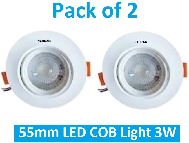 sauran Pack of 2 55mm LED COB Pure White Light 3W LEC3.2 (With Warranty) Ceiling Light Ceiling Lamp-picture-5