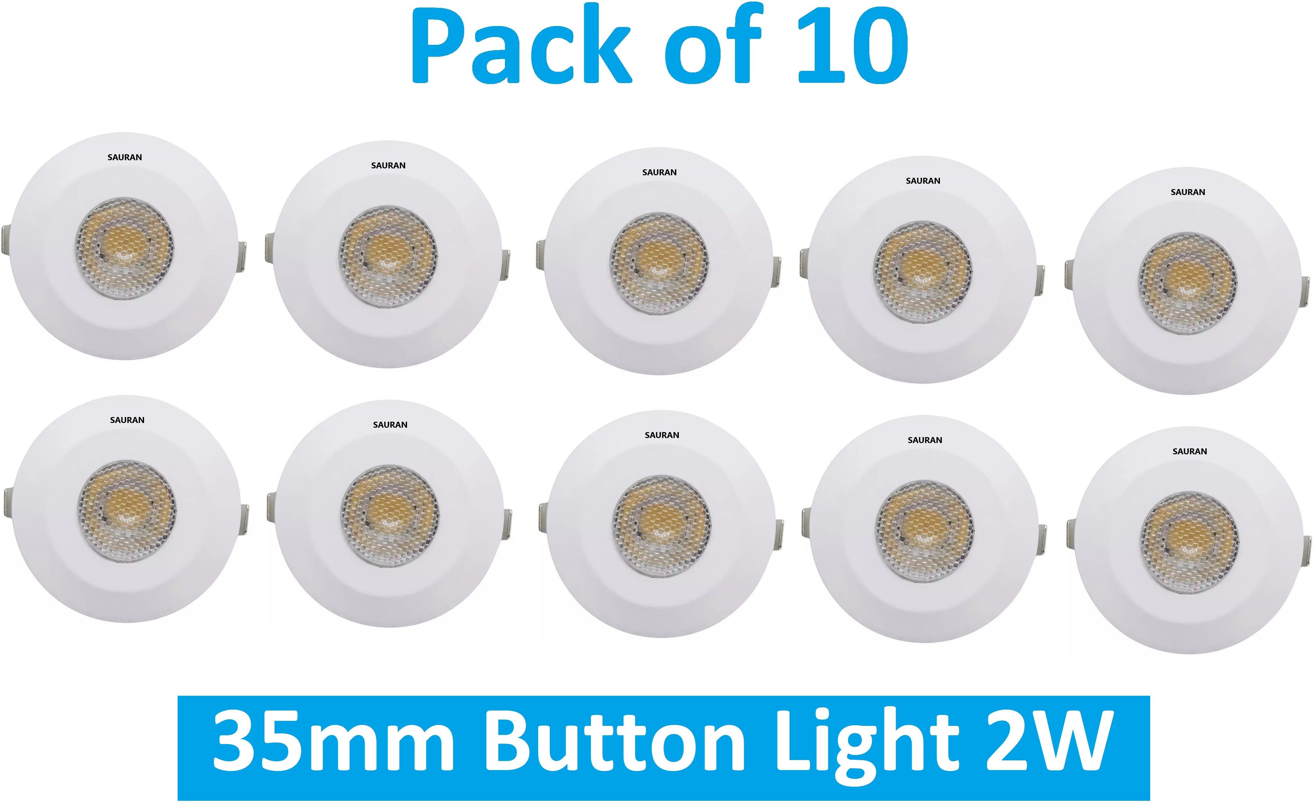 sauran Pack of 10 35mm LED Button Light 2W MBL4.4 Ceiling Light Ceiling Lamp-picture-11