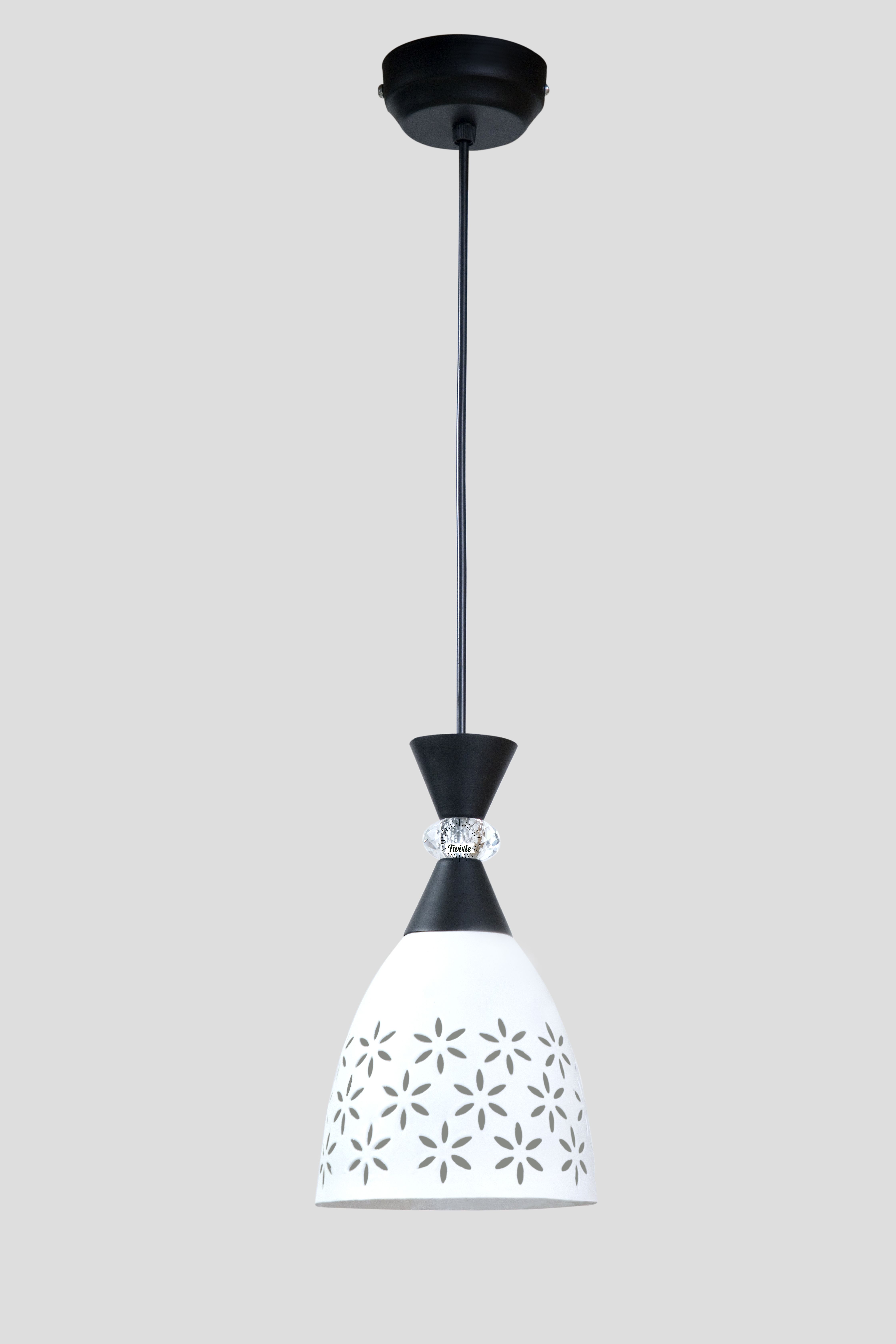GLOMZY without Bulb Aluminium White Ceiling Light, Flower Design (Pack of 1) Ceiling Light Ceiling Lamp-picture-12