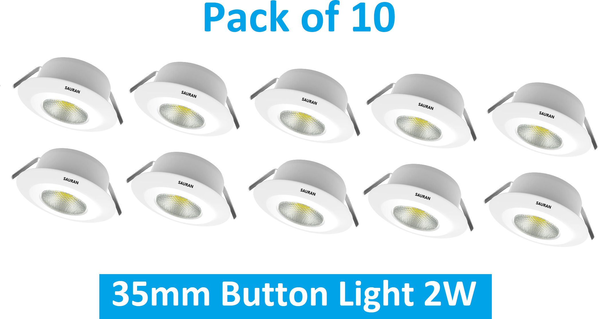 sauran Pack of 10 35mm LED Button Light 2W MBL6.4 Ceiling Light Ceiling Lamp-picture-26