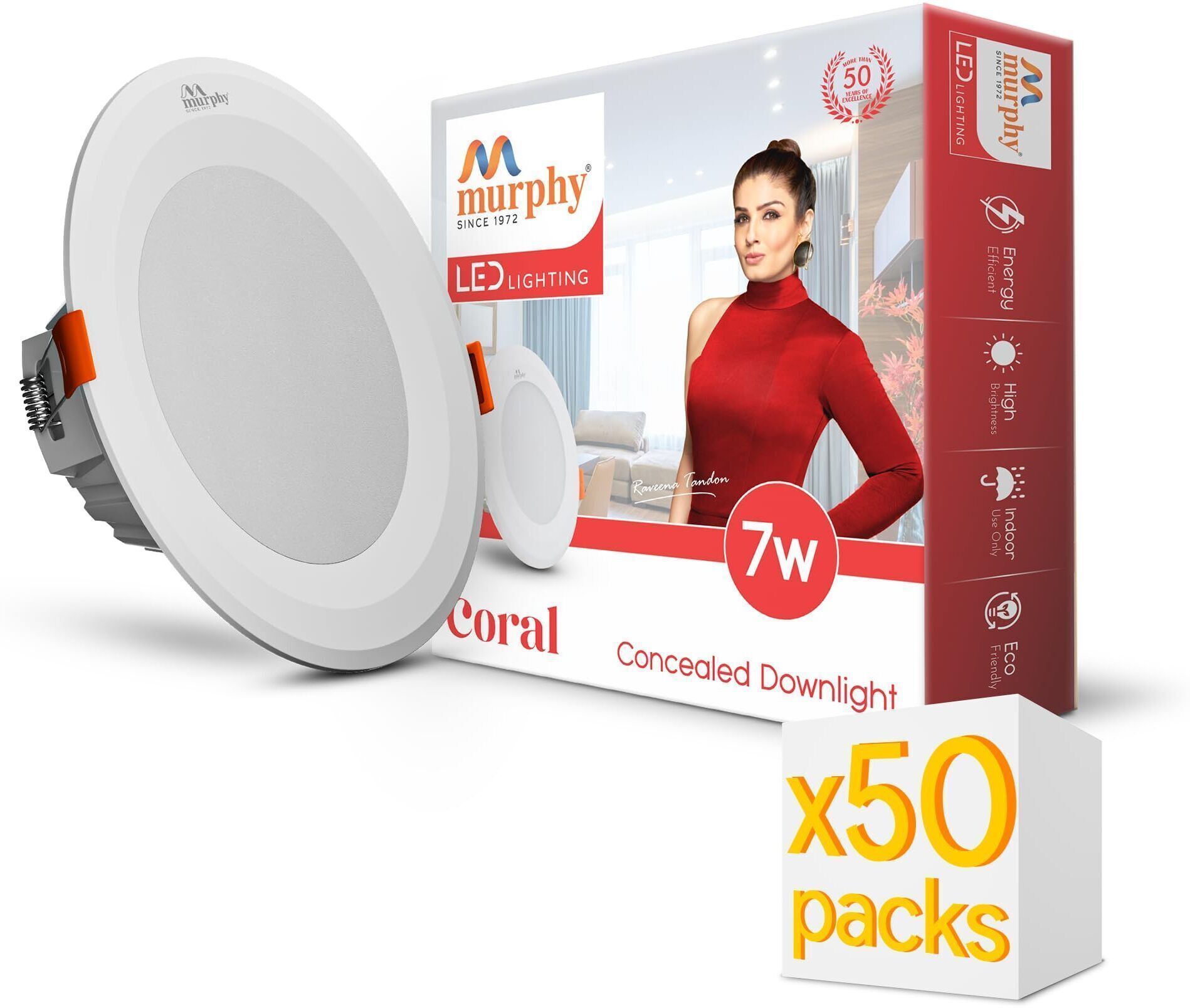 7W Coral LED Concealed Panel Light Natural White Round Recessed Pack of 50 Ceiling Light Ceiling Lamp-image-16