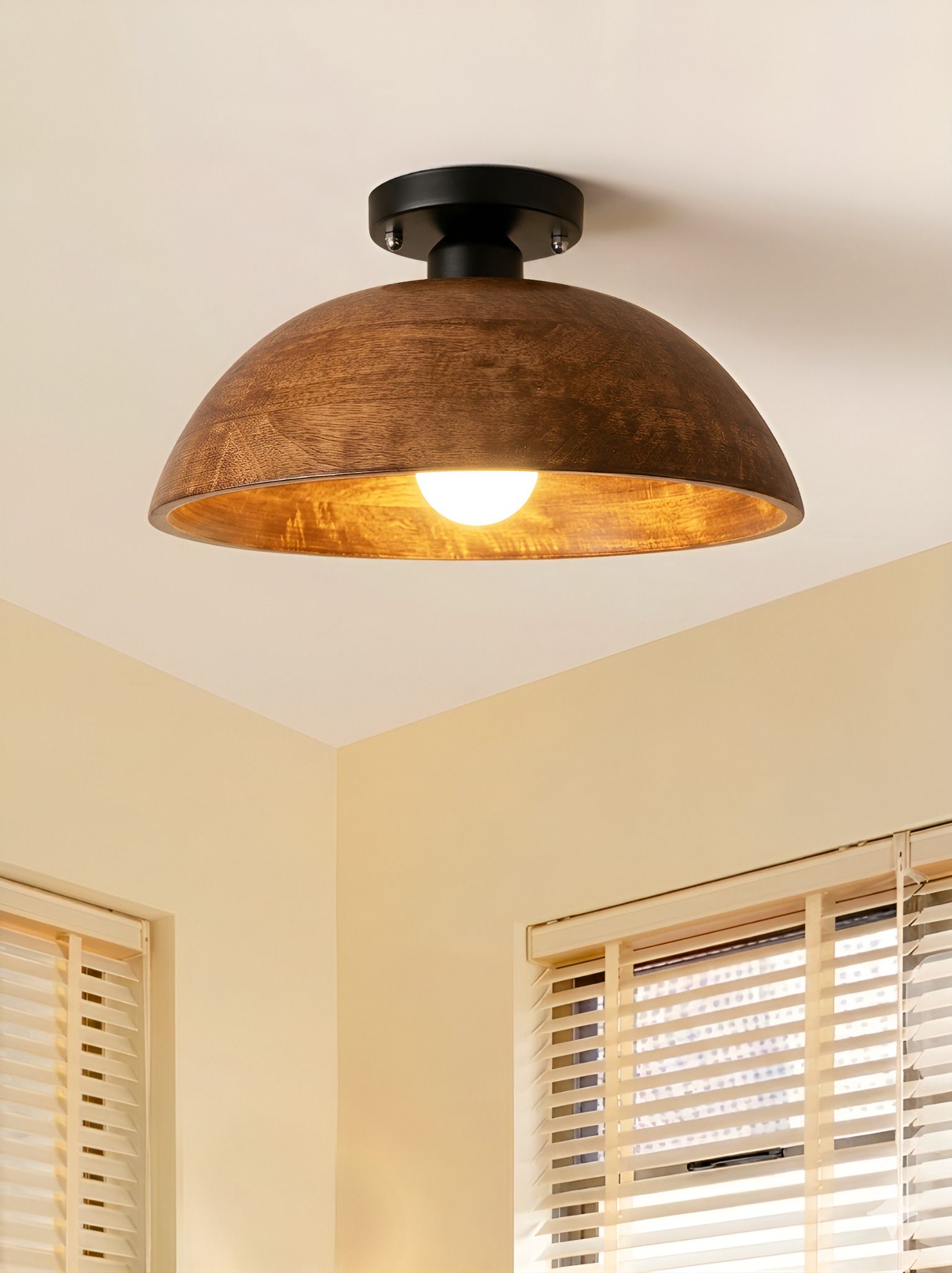 -LUCE CUPOLA Handcrafted Wooden Ceiling Mount Lamp for Living Room | Ceiling Light Ceiling Lamp-image-31