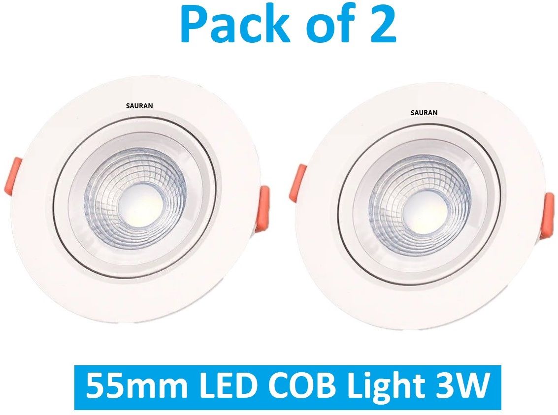 sauran Pack of 2 55mm LED COB Pure White Light 3W LEC12.2 (With Warranty) Ceiling Light Ceiling Lamp-picture-36