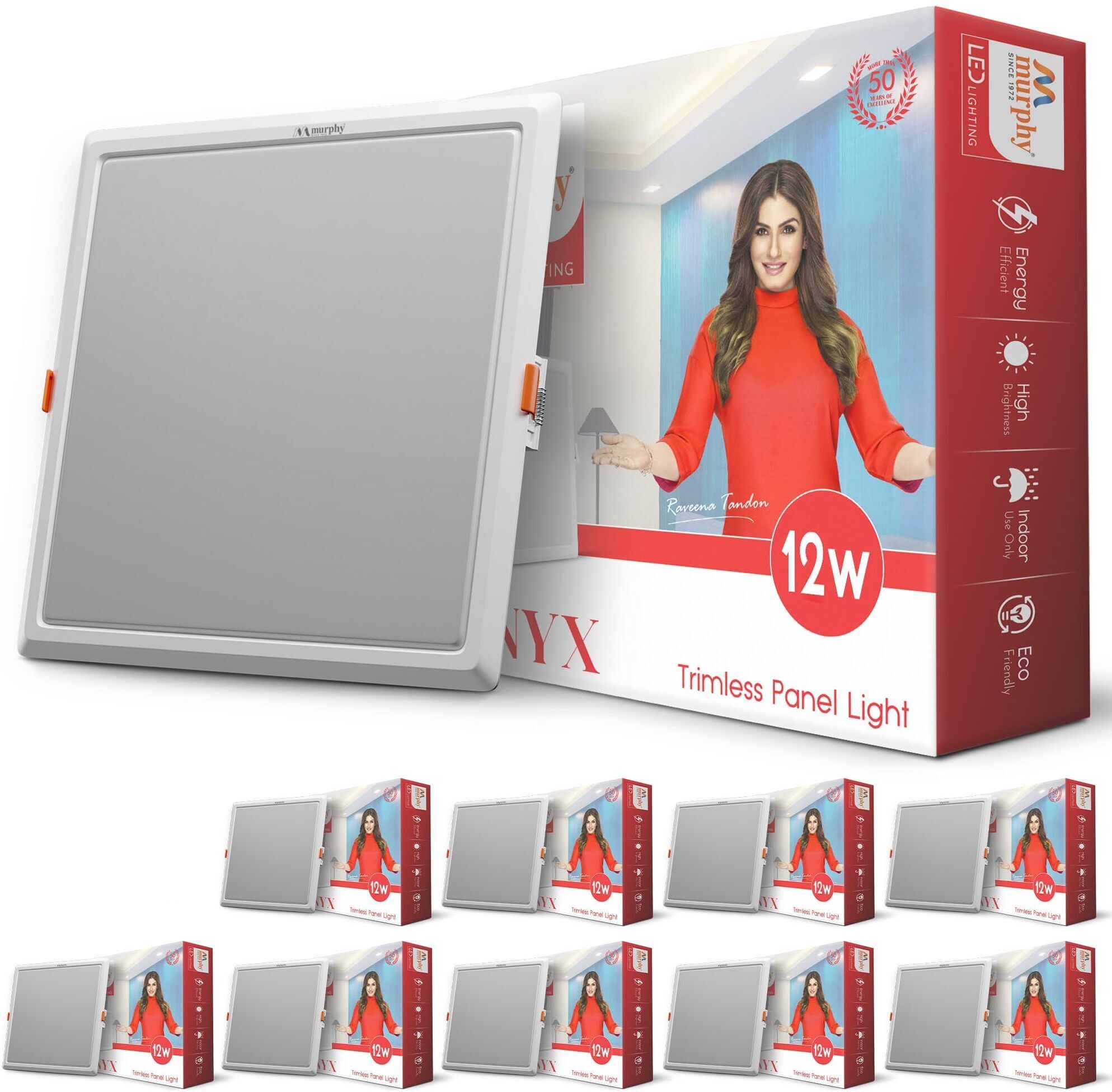 LED 12W TRIMLESS Square (Cool White, Pack of 10) Recessed Ceiling Lamp-image-11
