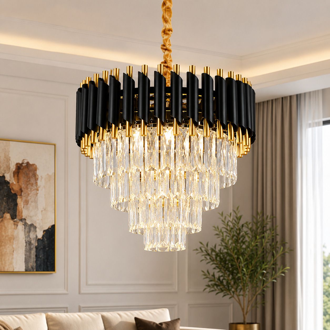 blissbells 500MM Light LED Crystal Chandelier Chandelier Ceiling Lamp-picture-17