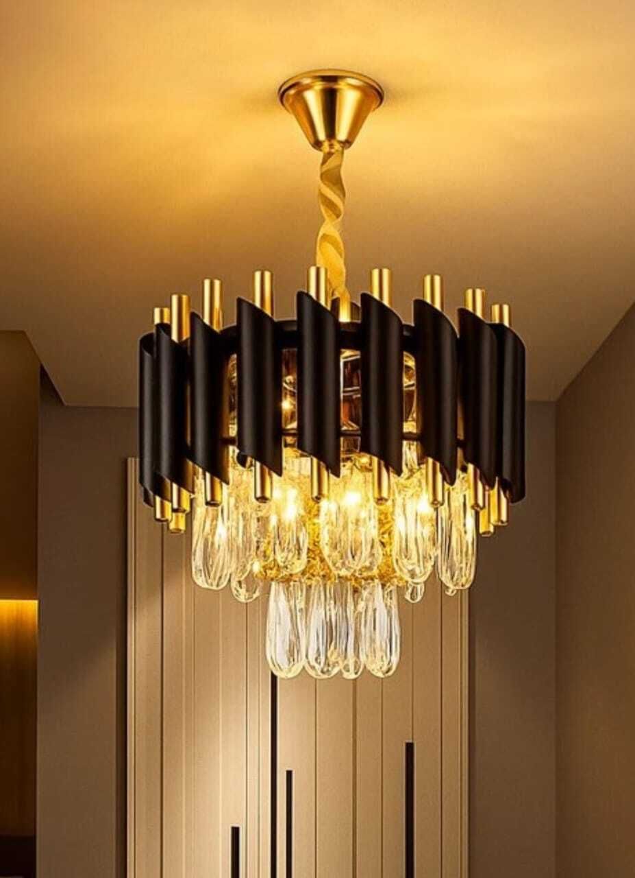 300MM BLACK POLISH jhoomer Chandelier Ceiling Lamp (Gold, Black) Chandelier Ceiling Lamp-image-21