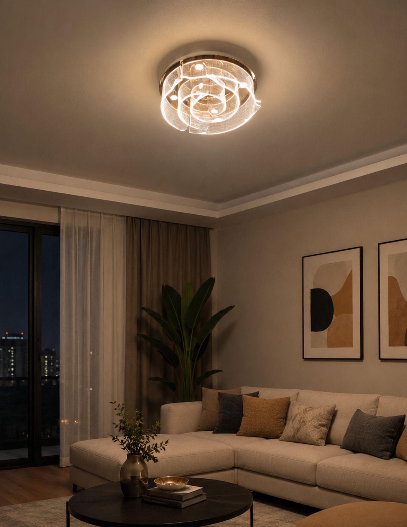 POWERLAM LED Ceiling Light with 3 Color Modes | Modern Acrylic Light Ceiling Light Ceiling Lamp-picture-3