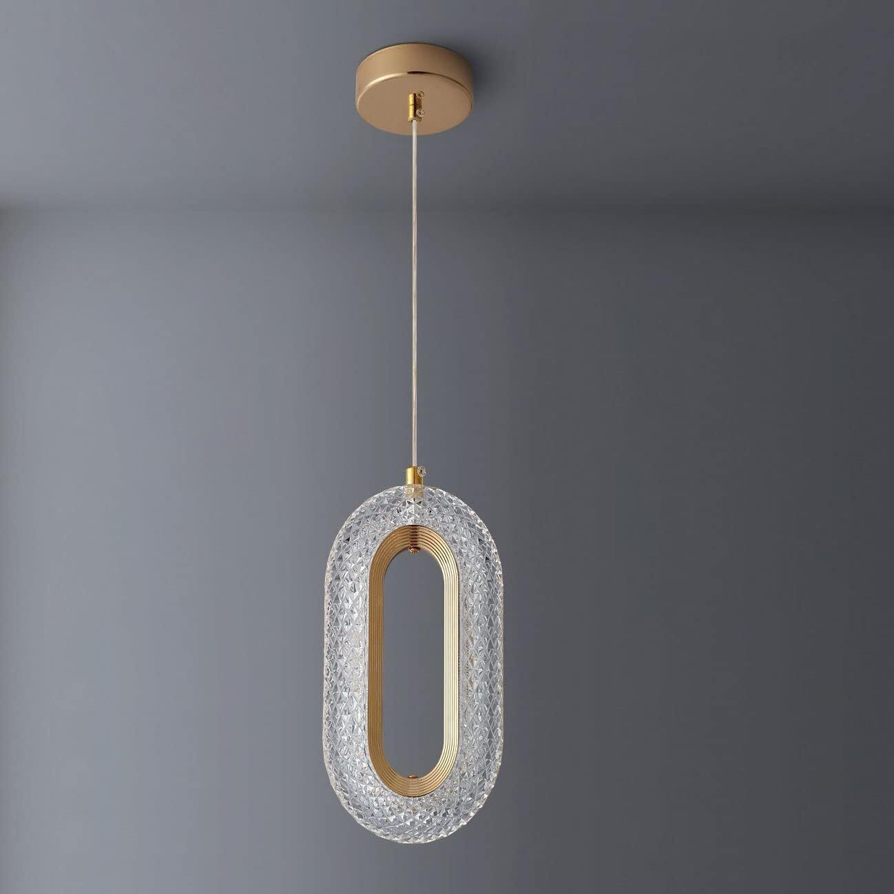 Blissbells Led Gold Crystal Oval Long Pendants Ceiling Lamp Ceiling Light Ceiling Lamp-image-43