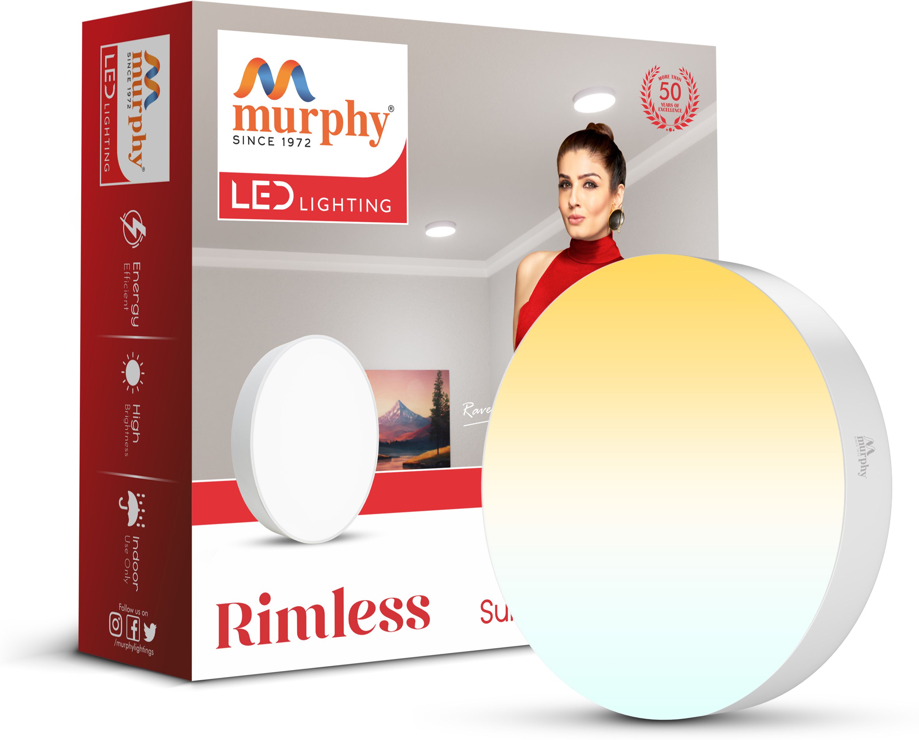 murphy 15W 3-in-1 LED Round Surface Ceiling Light Color Changing Rimless Slim Design Ceiling Light Ceiling Lamp-picture-25