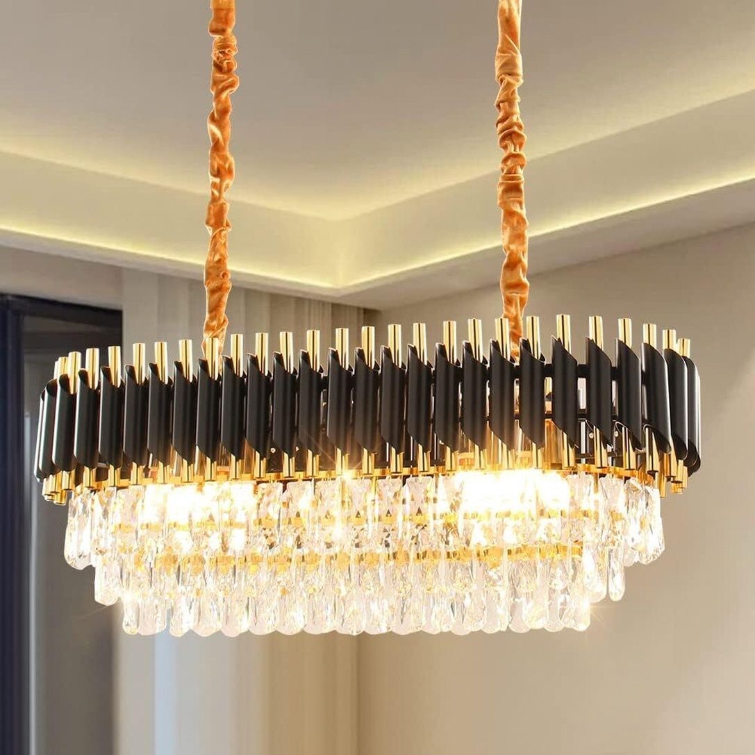 Black Gold Chandelier 600X300MM Chandelier Ceiling Lamp-image-34