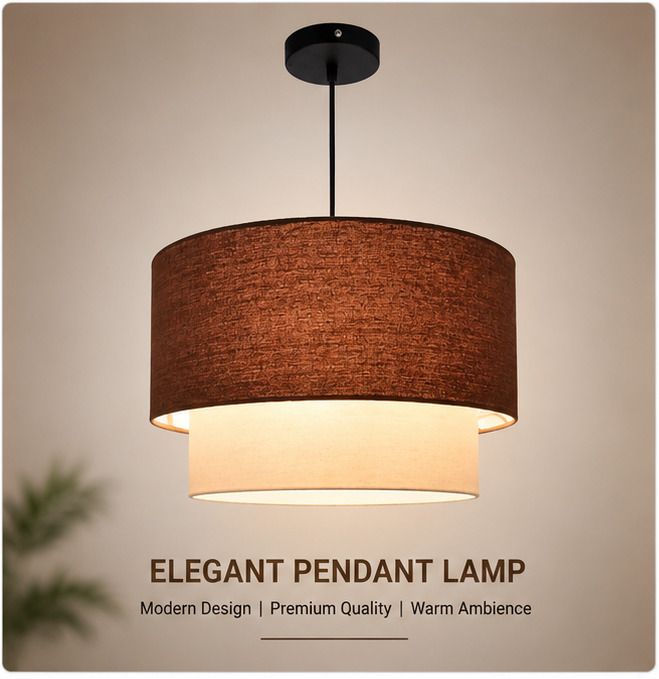Double Layer Fabric Pendant Lamp Ceiling Light Ceiling Lamp-image-34