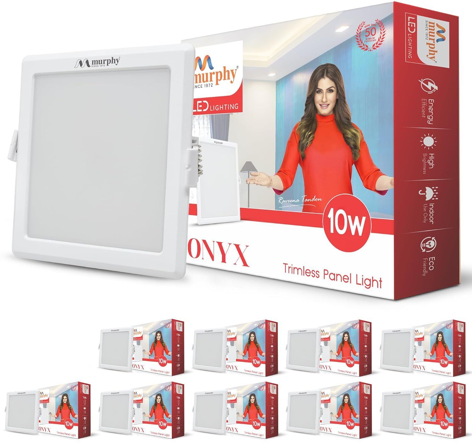LED 10W TRIMLESS Square (Cool White, Pack of 10) Recessed Ceiling Lamp-image-9