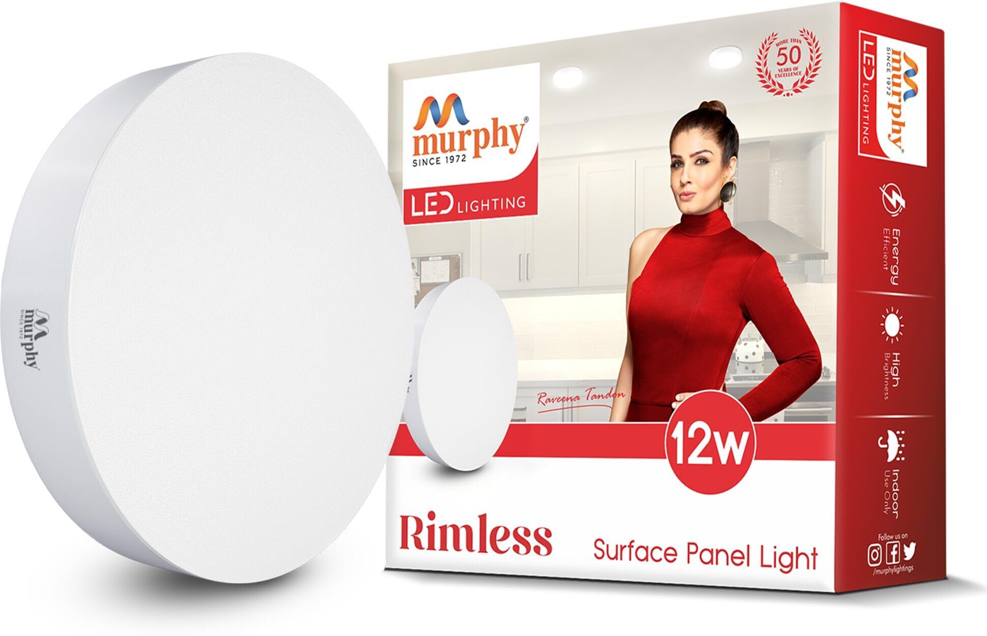 12-Watt Borderless Round LED Surface Mount Panel Light (Cool White, Pack of 1) Ceiling Light Ceiling Lamp