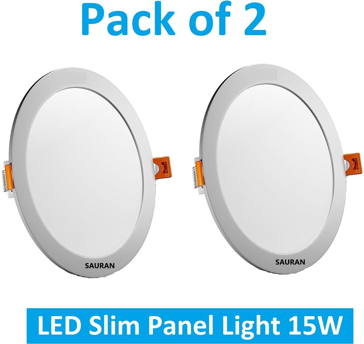 sauran Pack of 2 Round LED Slim Panel Natural White Light 15W LSP 18.2 (With Warranty) Ceiling Light Ceiling Lamp-picture-1