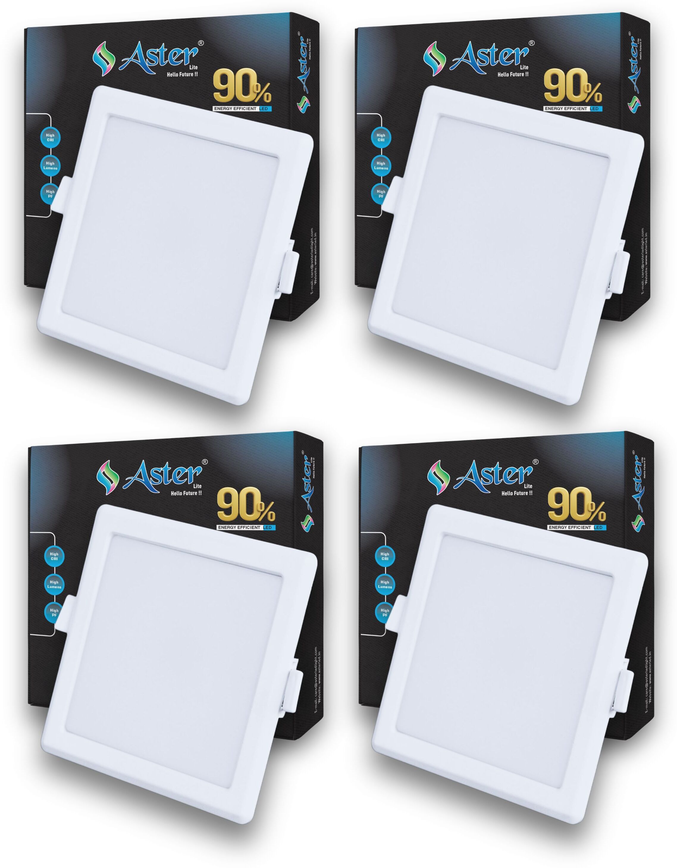 8-Watt Slim Square LED Panel/Ceiling Light (Cool White, Pack of 4) Recessed Ceiling Light Ceiling Lamp-image-3