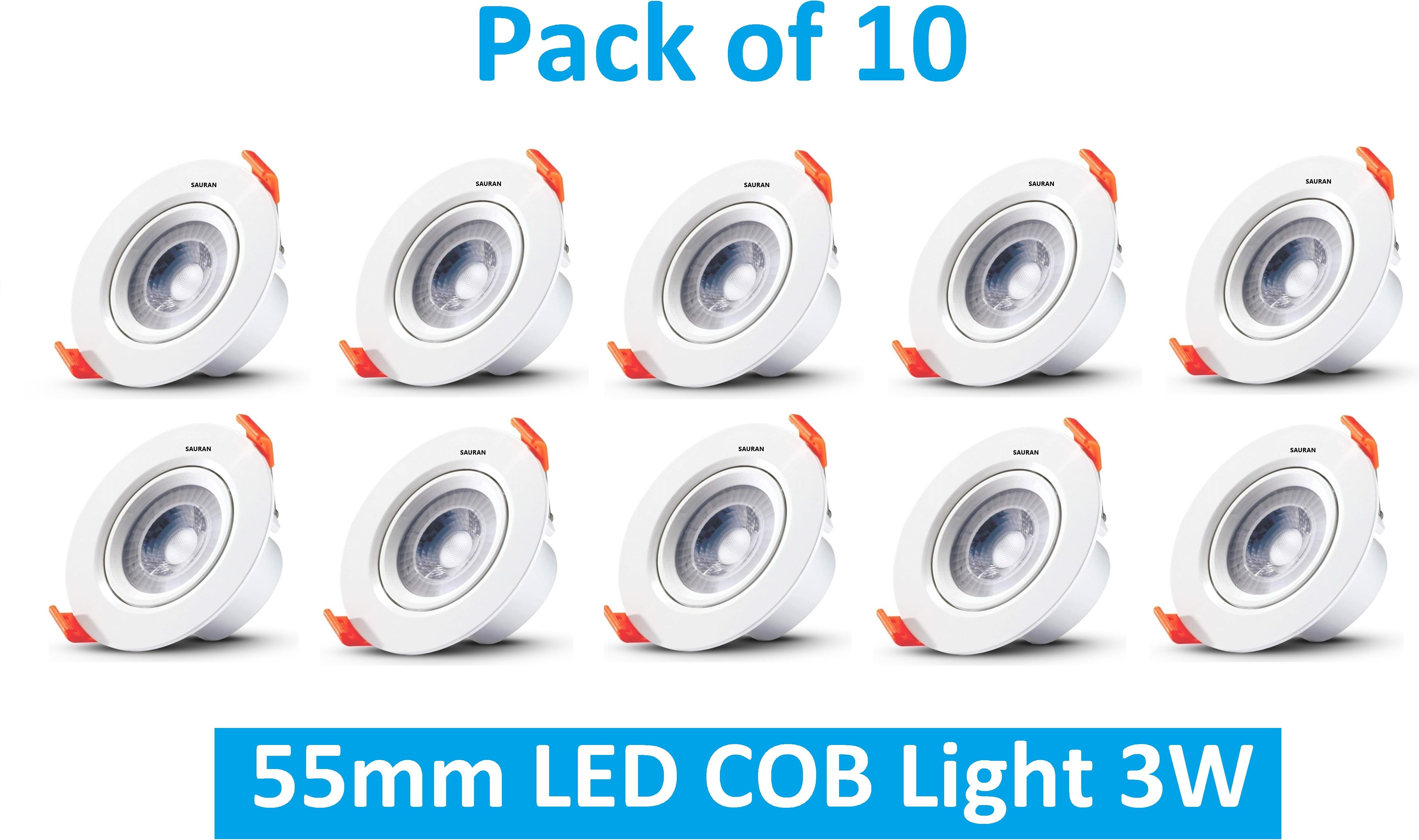 Pack of 10 55mm LED COB Pure White Light 3W LEC7.4 (With Warranty) Ceiling Light Ceiling Lamp-image-5