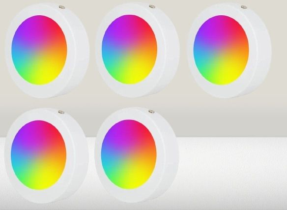 10W 7in1 Multicolour Surface Led Red/Pink/Blue/Yellow/Violet/Green/White Pack-5 Recessed Ceiling Light Ceiling Lamp-image-49