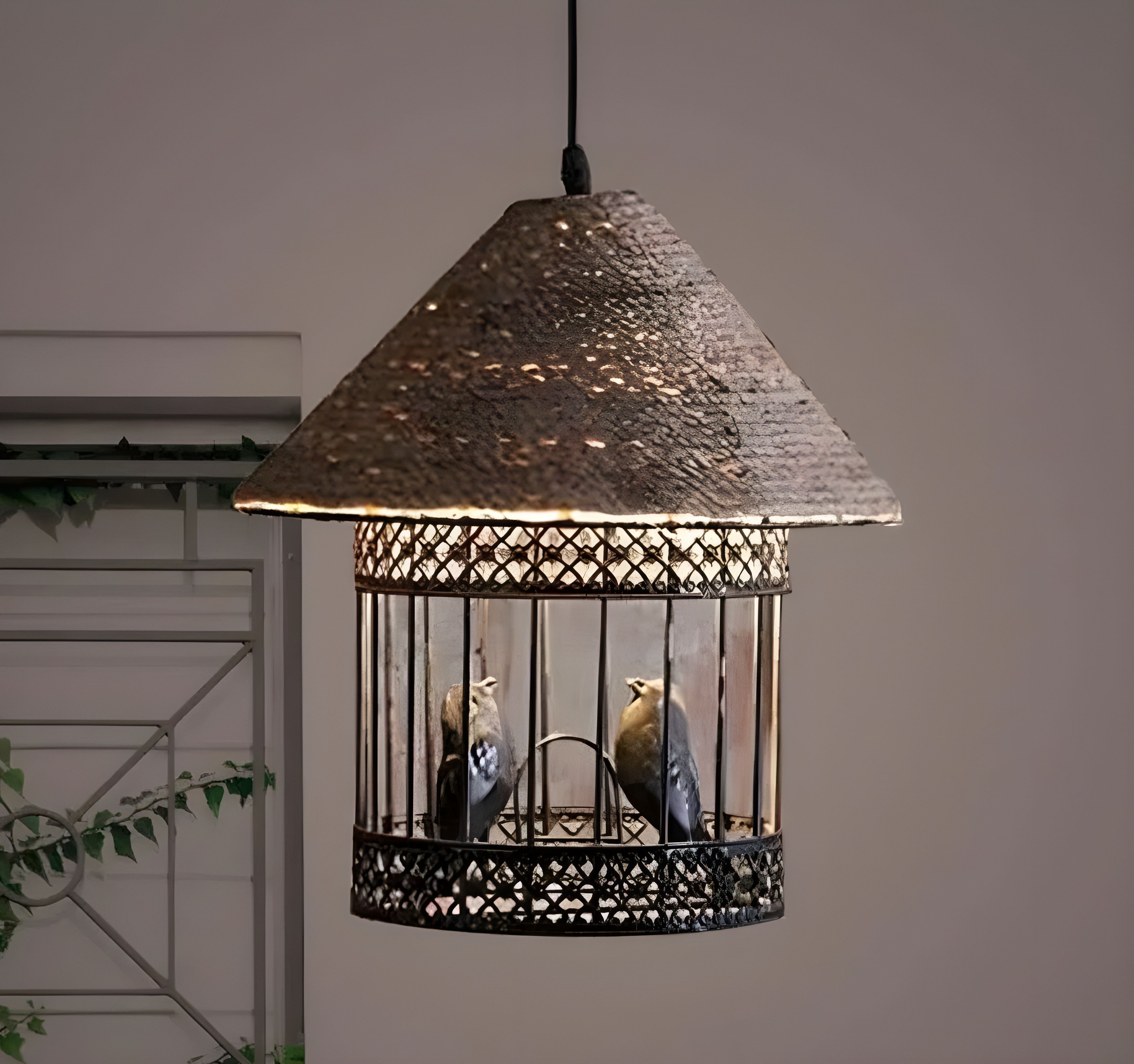 GLOMZY Metal Rope Bird Cage Ceiling Light, With Bulb (Pack of 1) Ceiling Light Ceiling Lamp-image-27