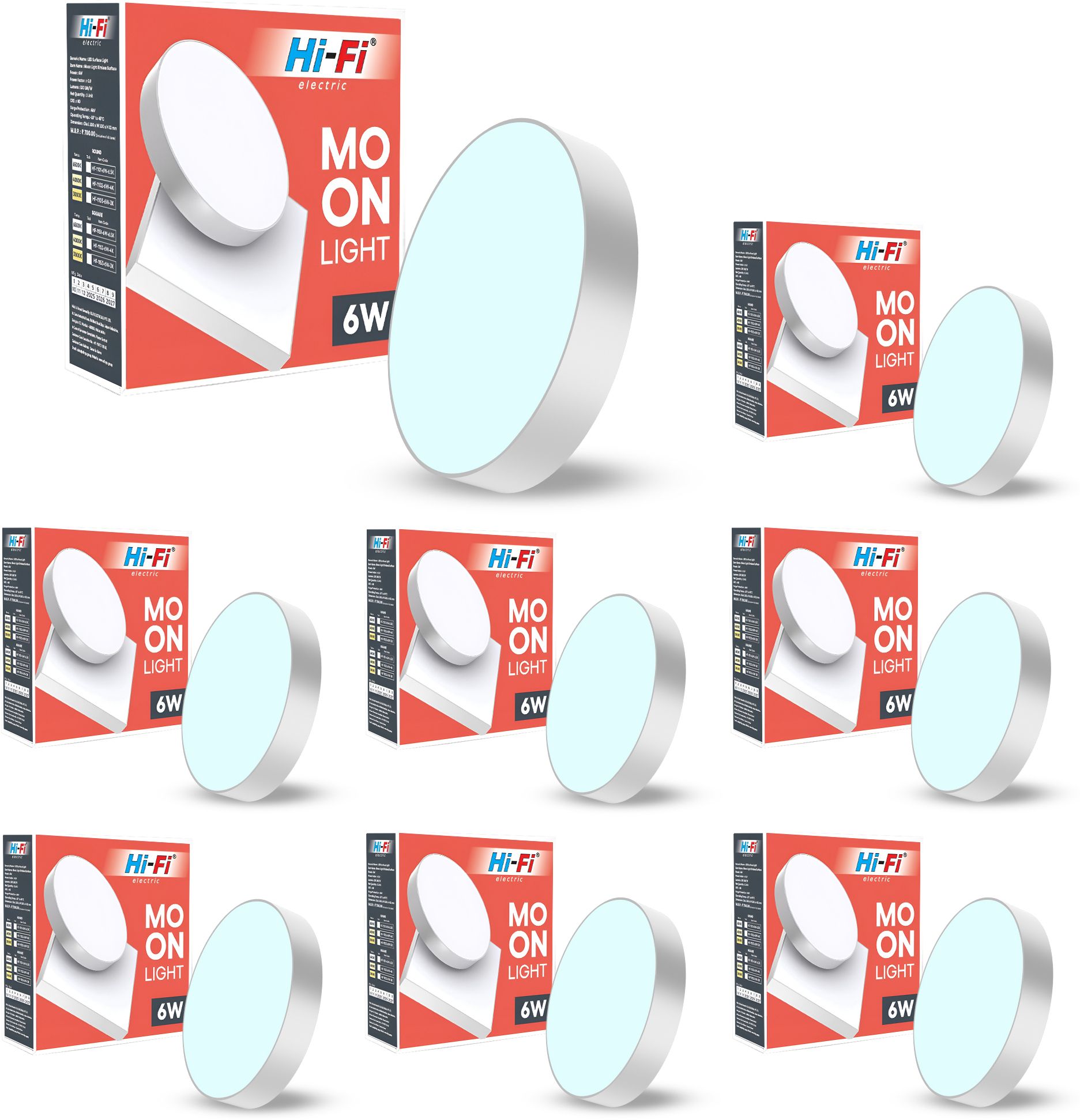 Moonlight 6W Rimless LED Surface Panel Round Light|600 Lumens|Cool White Light Ceiling Light Ceiling Lamp-image-44