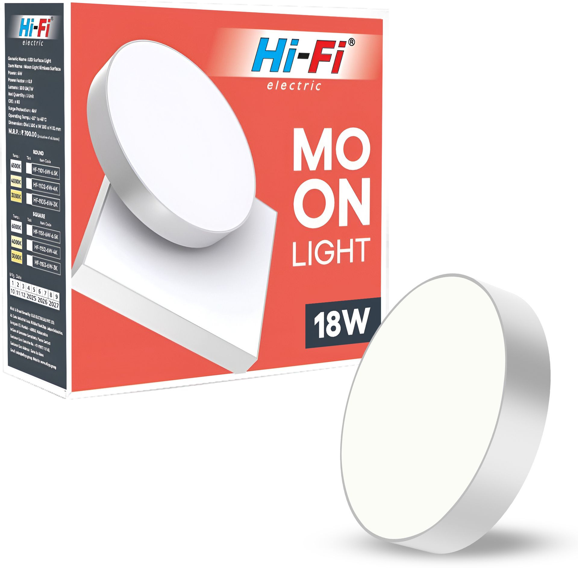 hi-fi Moonlight 18W Rimless LED Surface Panel Round Light|1800 Lumens|Natural White Ceiling Light Ceiling Lamp-picture-42