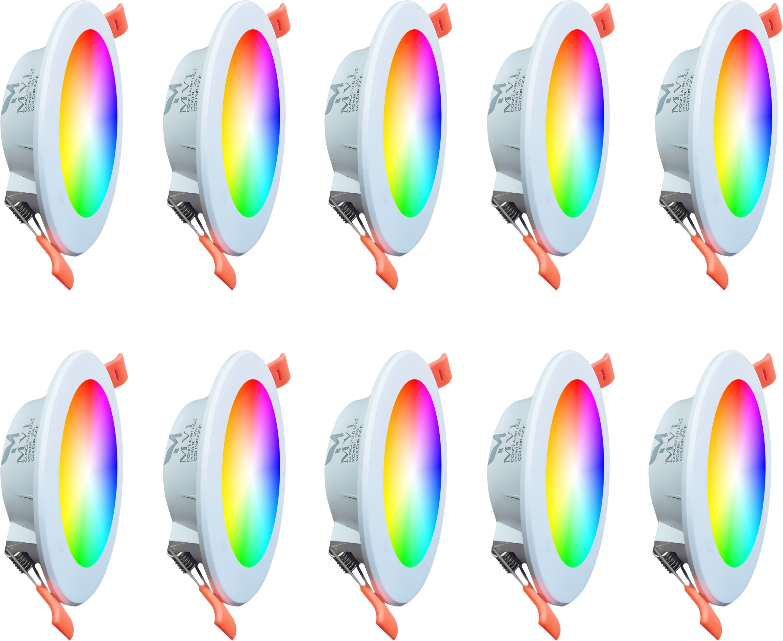 10-Watts Maxa 7-in-1 Multicolour Led Conceal Down Light Pack of 10 Ceiling Light Ceiling Lamp