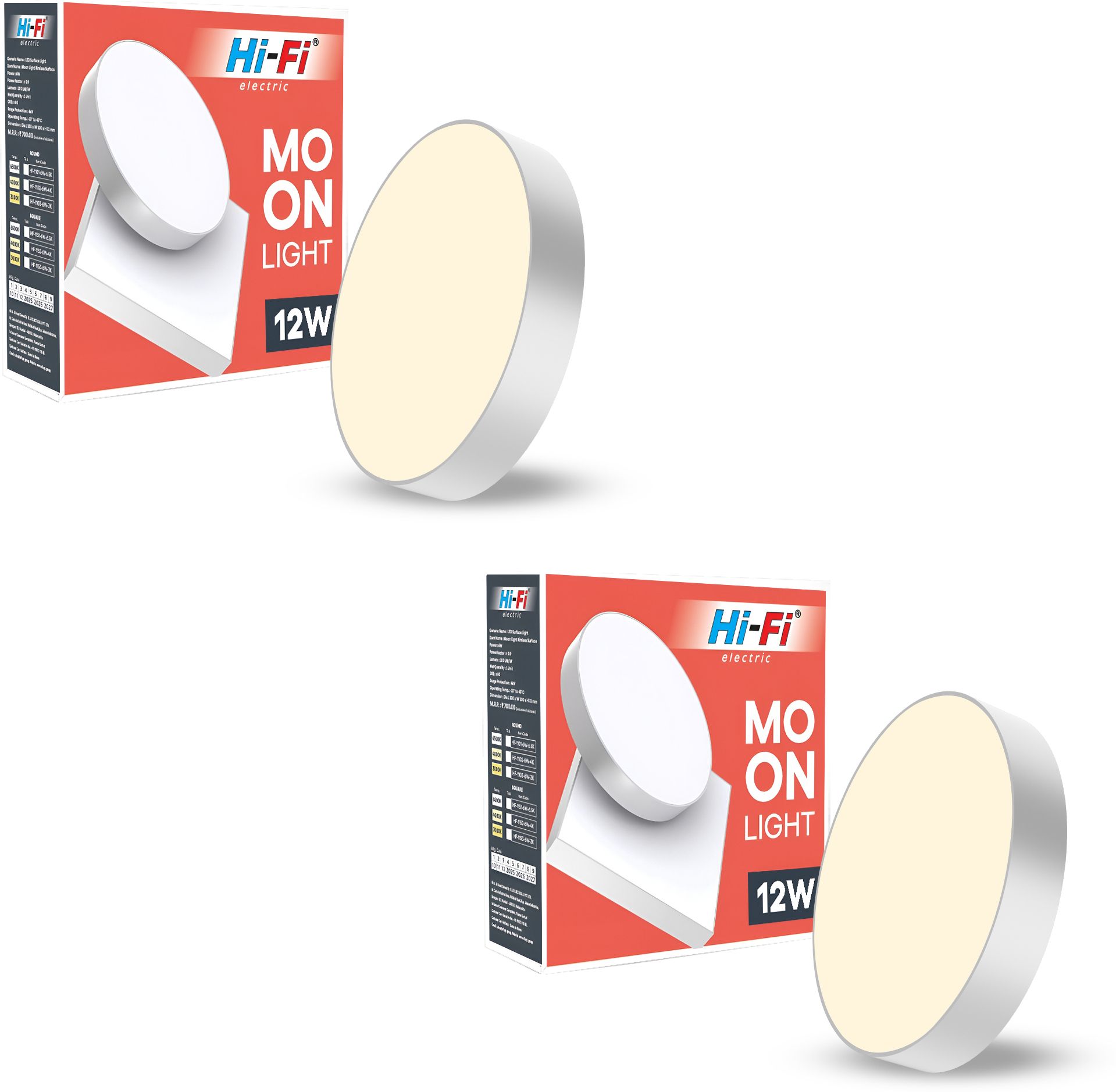 hi-fi Moonlight 12W Rimless LED Surface Panel Round Light|1200 Lumens|Warm White Light Ceiling Light Ceiling Lamp-picture-33