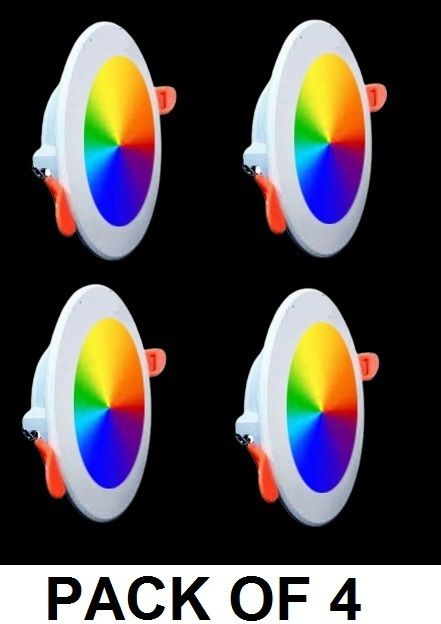 Maxa 10-Watts 7-in-1 Multicolour Round Led Conceal Down Light Pack of 4 Ceiling Light Ceiling Lamp-image-23