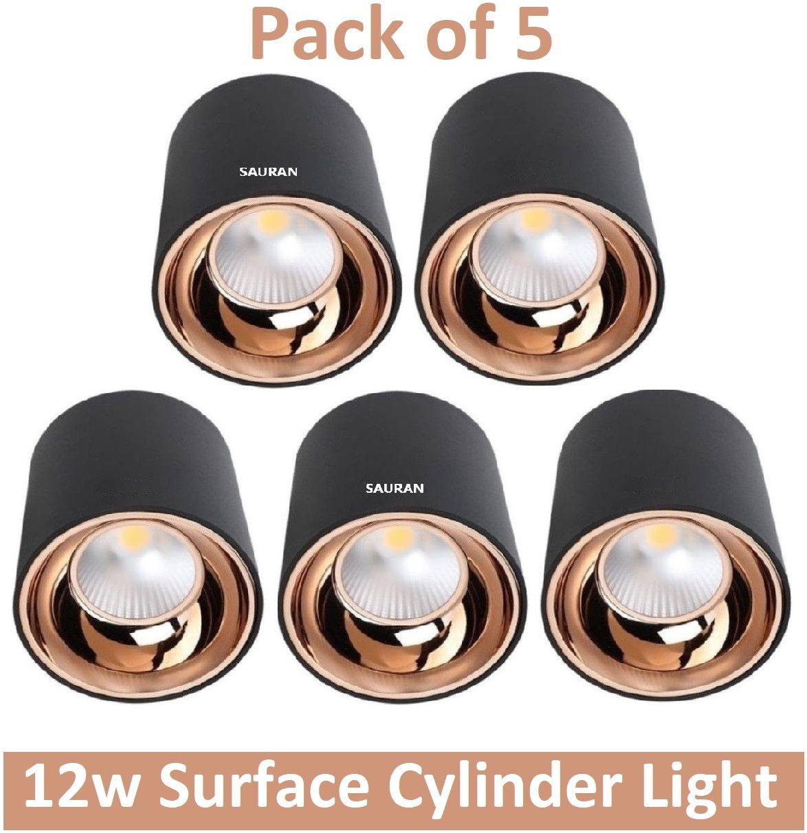 sauran Pack of 5 Surface Cylinder 12w Led Light for Living Room Surface Ceiling Light Ceiling Lamp-picture-43