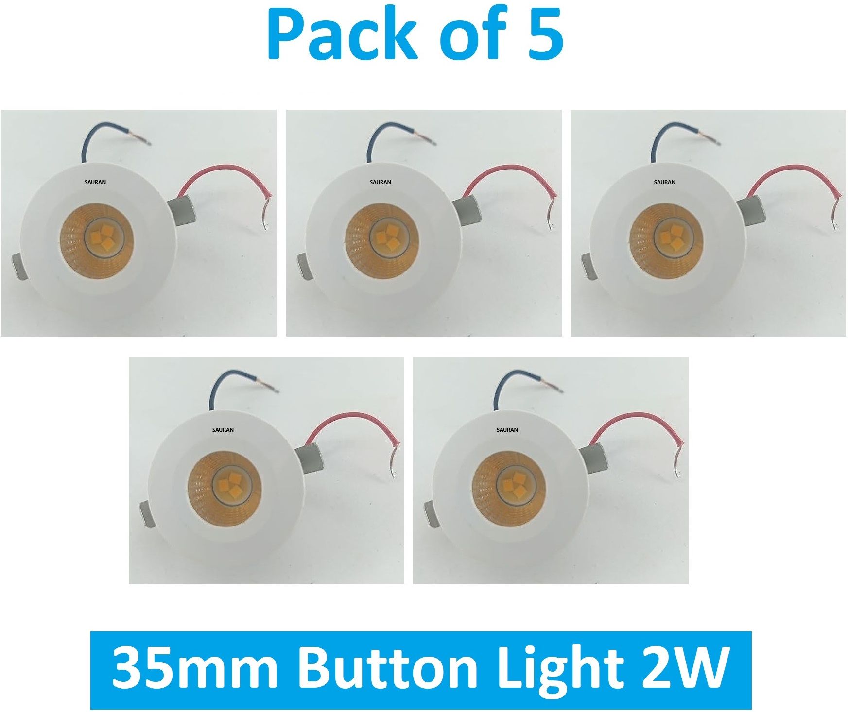 sauran Pack of 5 35mm LED Button Light 2W MBL3.3 Ceiling Light Ceiling Lamp-picture-16