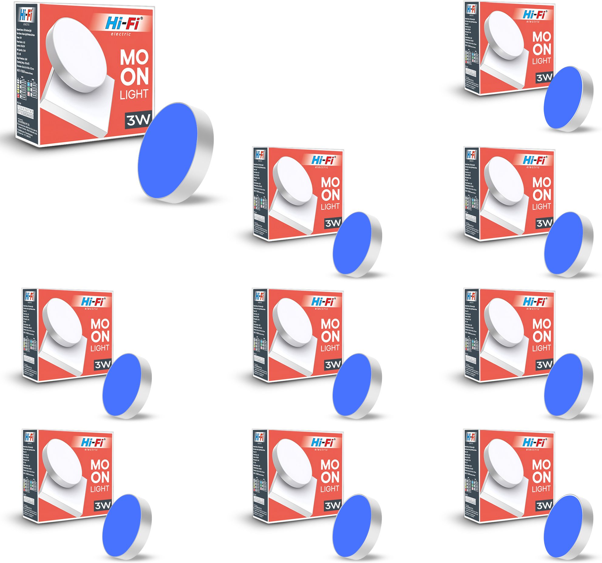 Moonlight 3W Rimless LED Surface Panel Round Light|240 Lumens|Blue Light Ceiling Light Ceiling Lamp-image-43