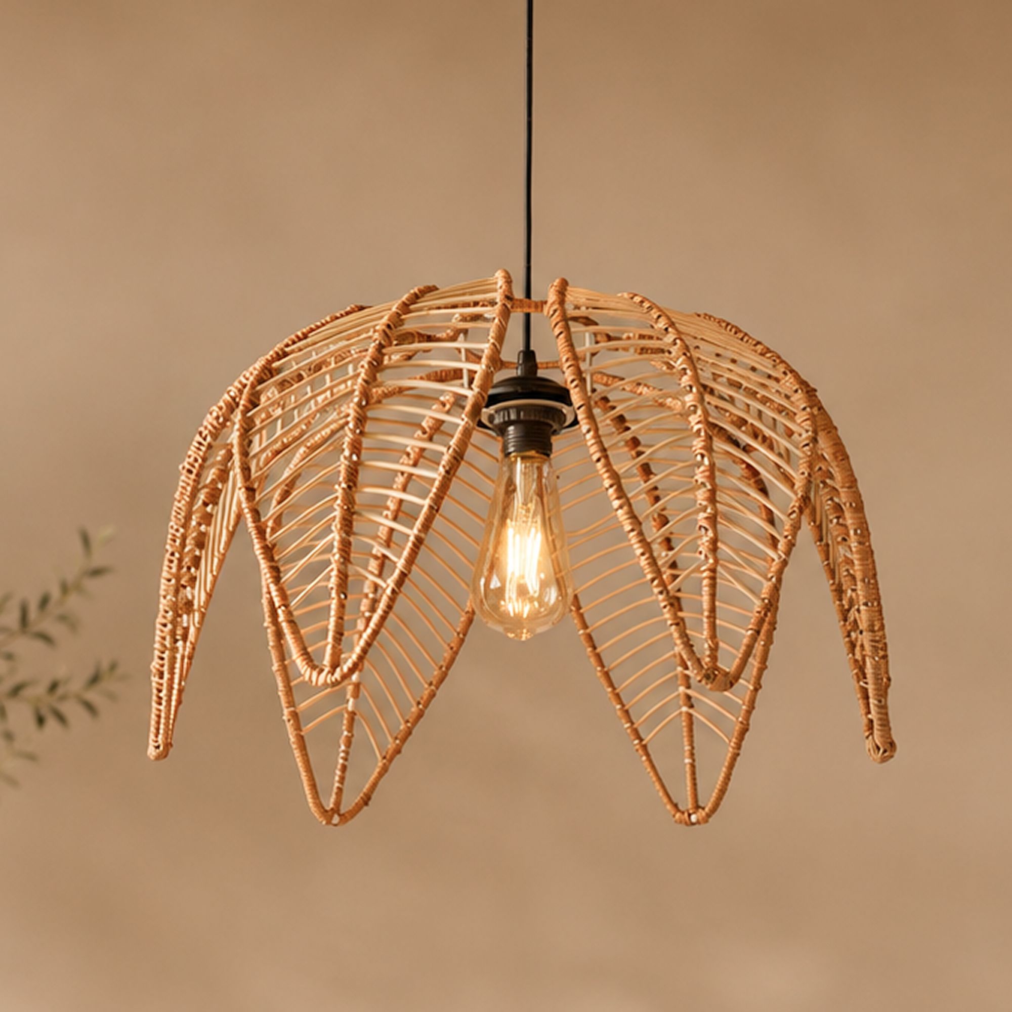 Artistic Rattan Ceiling Light for Cafe and Restaurant Pendant Lamp Ceiling Lamp-image-7