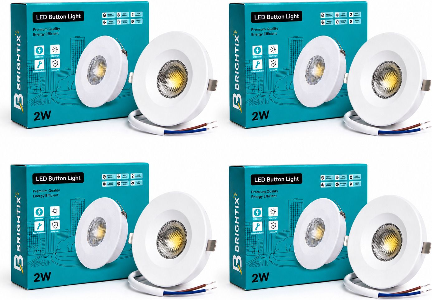 brightix LED 2W Button Spot Light (Cool White, Pack Of 4) Ceiling Light Ceiling Lamp-picture-18