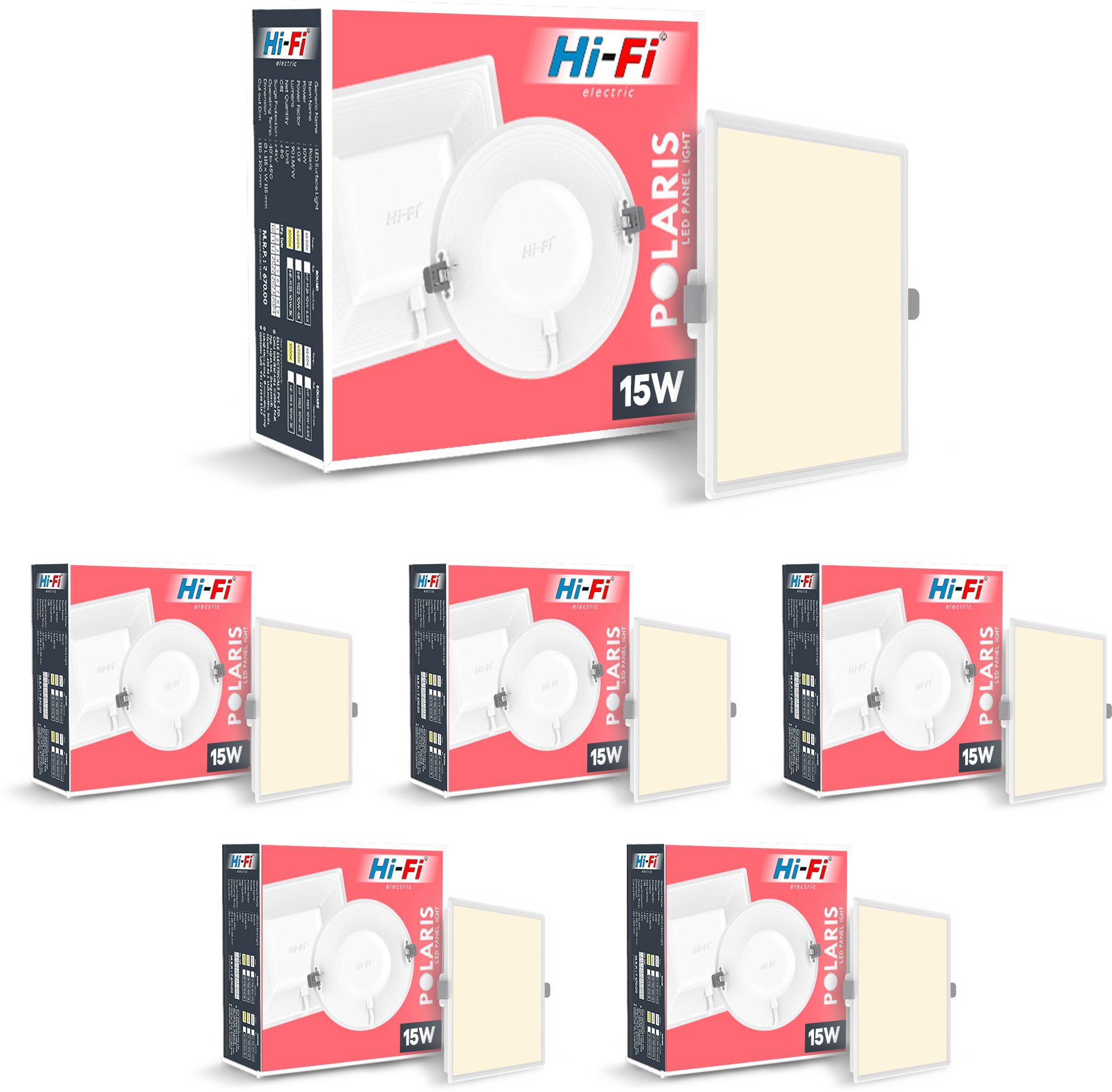 hi-fi POLARIS 15 Watt Panel Light With Inbuild Driver ( Warm White ) Surface Ceiling Light Ceiling Lamp-picture-35